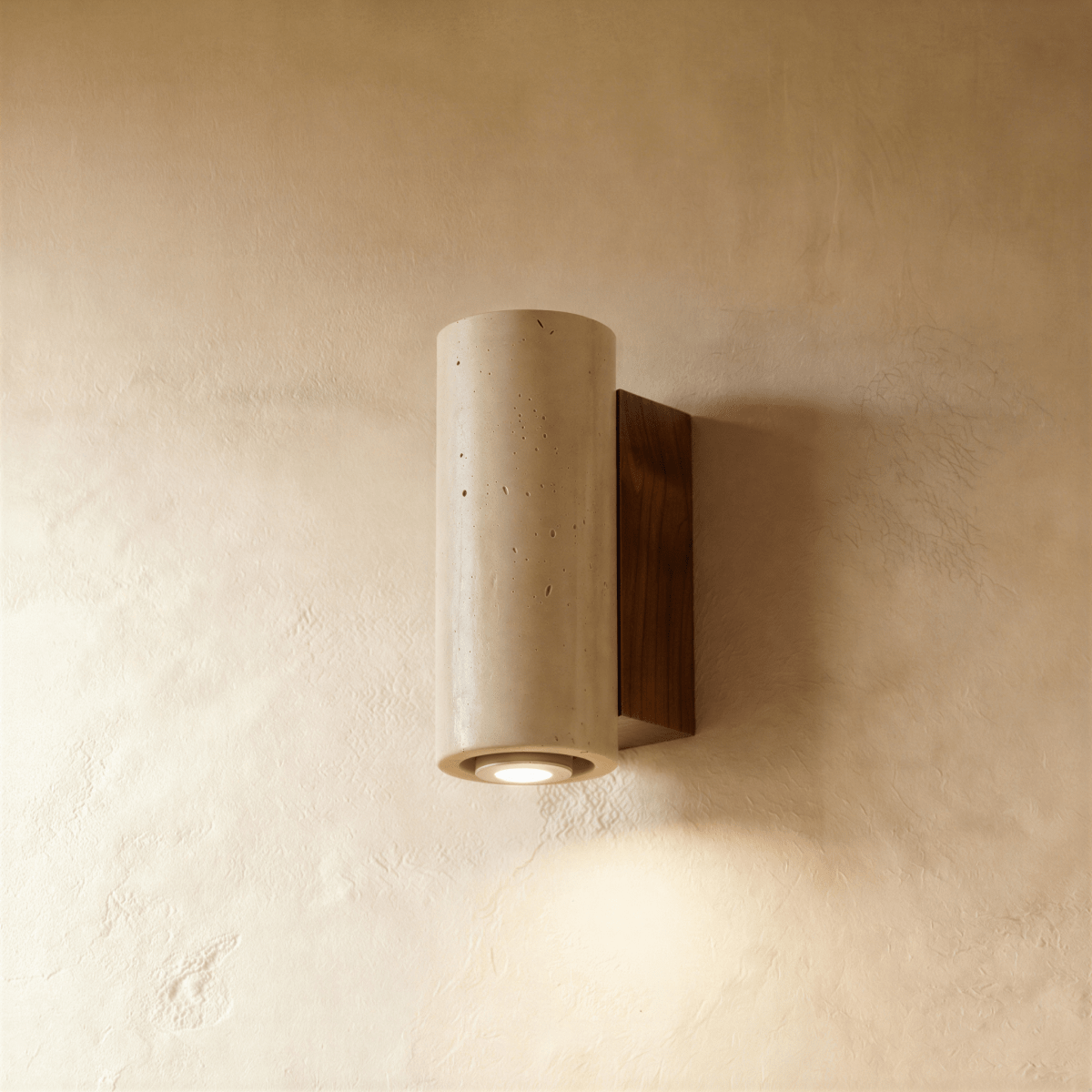 Mireille Wall Lamp Round - Walnut Base 2.6"(6.5cm) x 6.3"(16cm) Warm White (3000K)