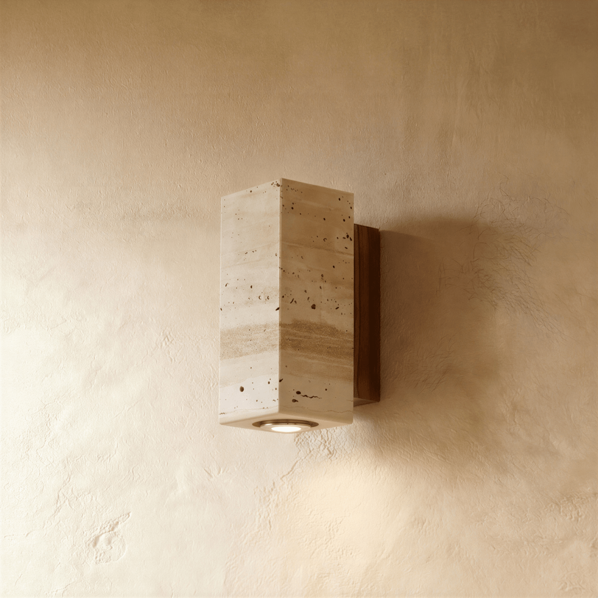 Mireille Wall Lamp Rectangular - Walnut Base 2.6"(6.5cm) x 6.3"(16cm) Warm White (3000K)