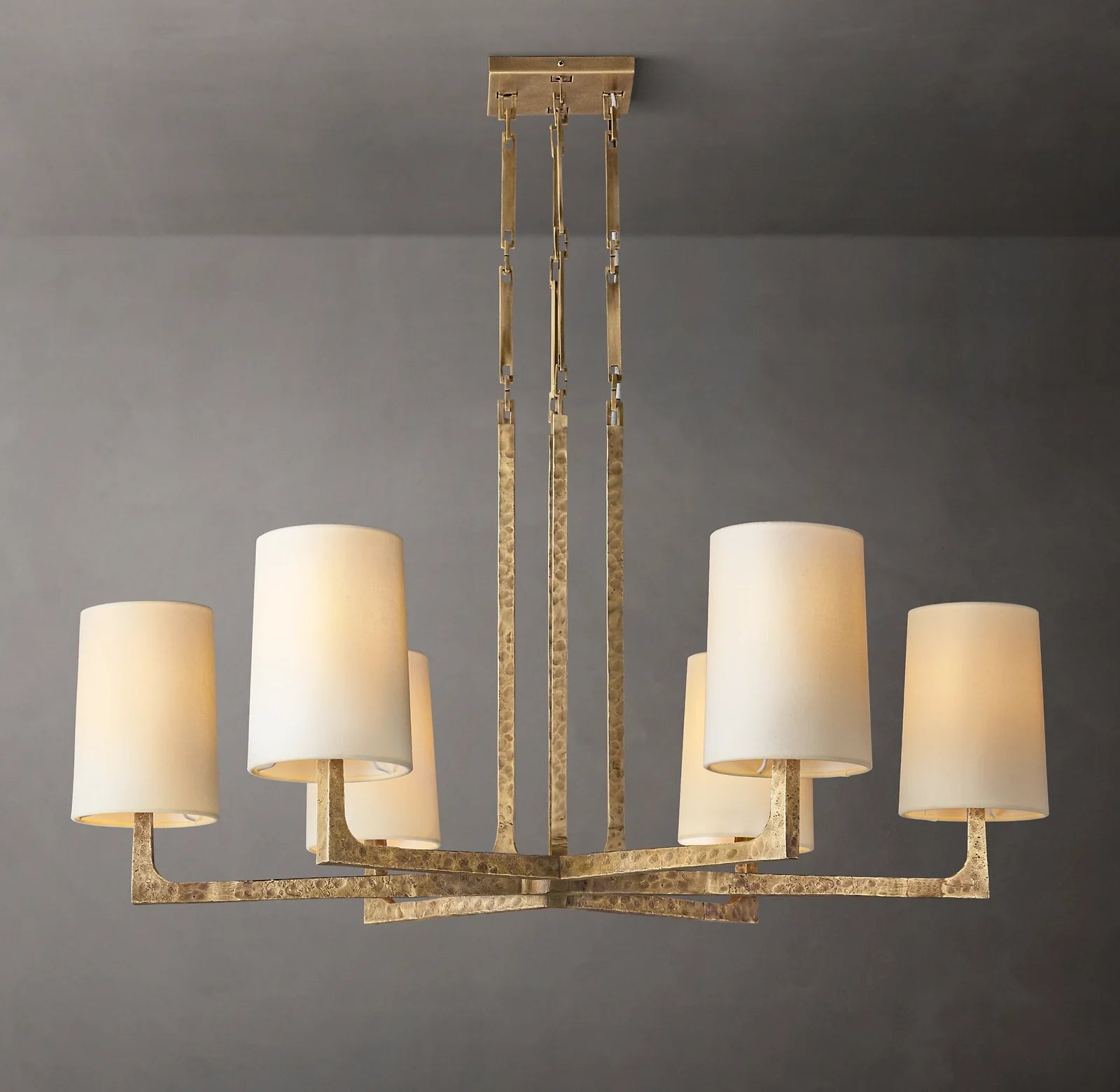 Hammered Metal Arm Shaded Chandelier – Wright
