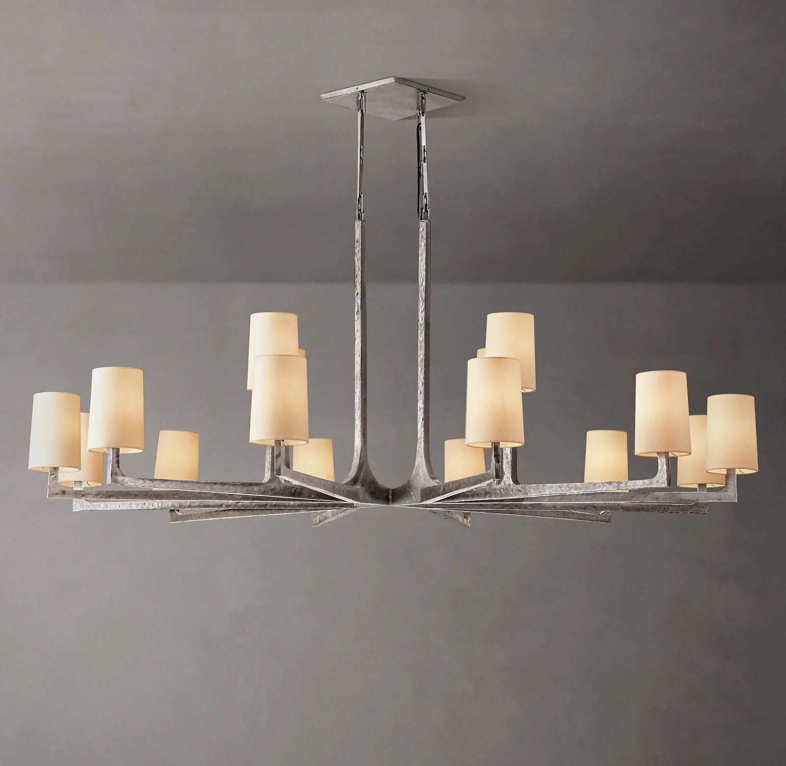 Hammered Metal Arm Shaded Chandelier – Wright