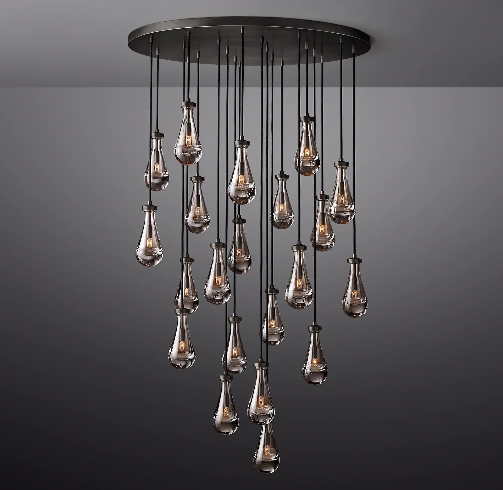 Raindrop Glass Round Chandelier – Ava