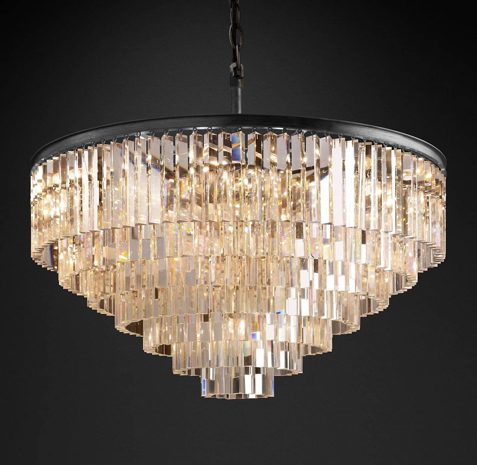Crystal Prism Tiered Chandelier - Odeon