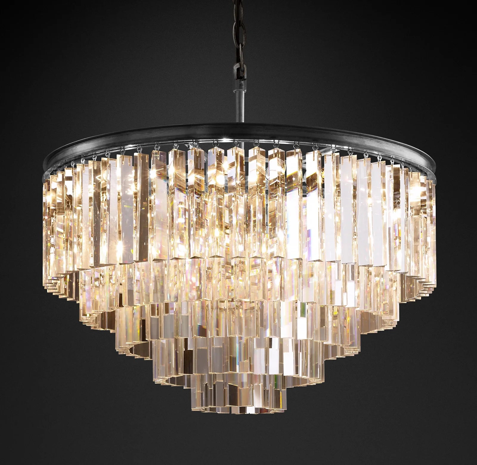 Crystal Prism Tiered Chandelier - Odeon