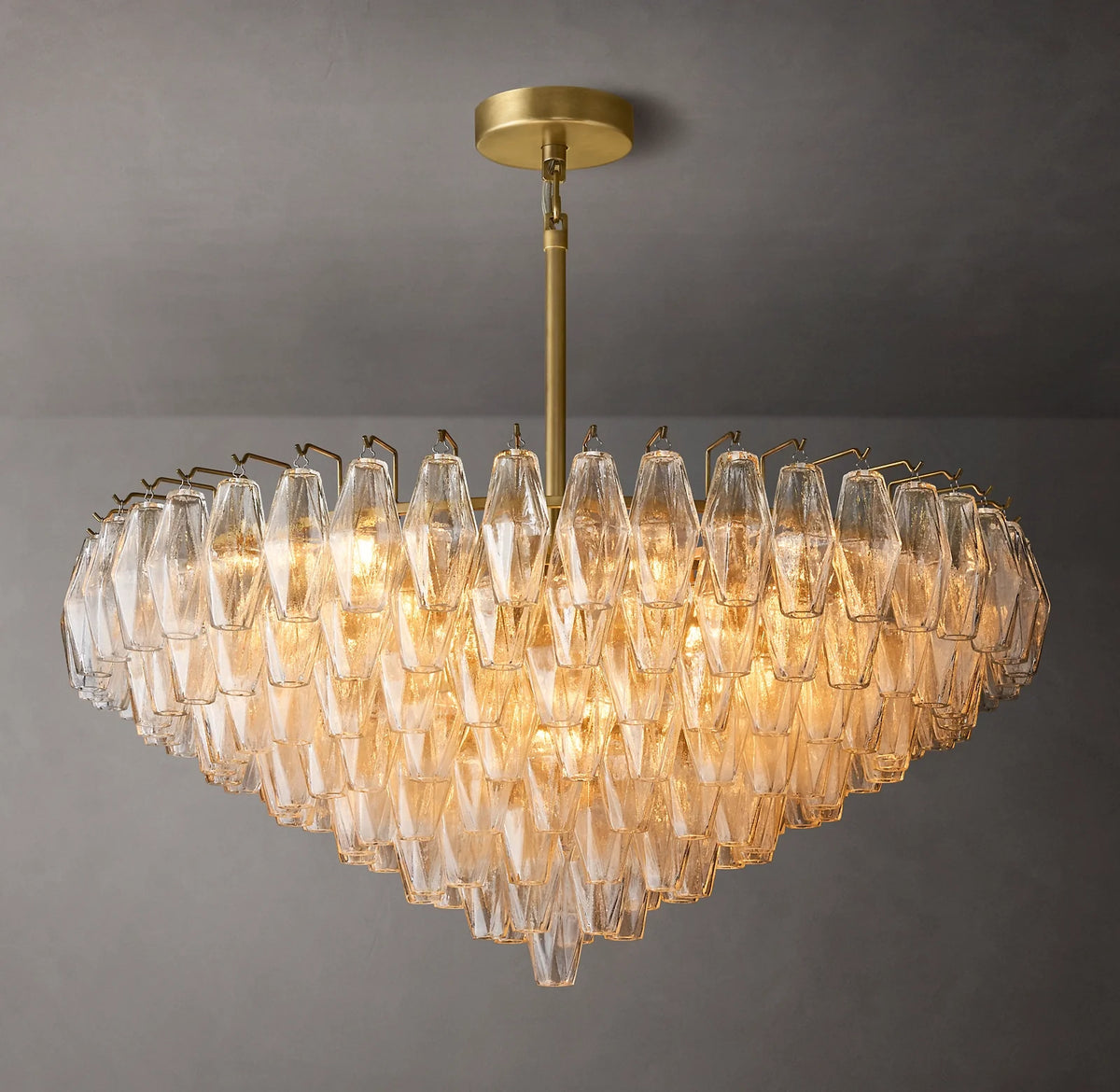 Clear Murano Glass Tiered Chandelier - Chiara