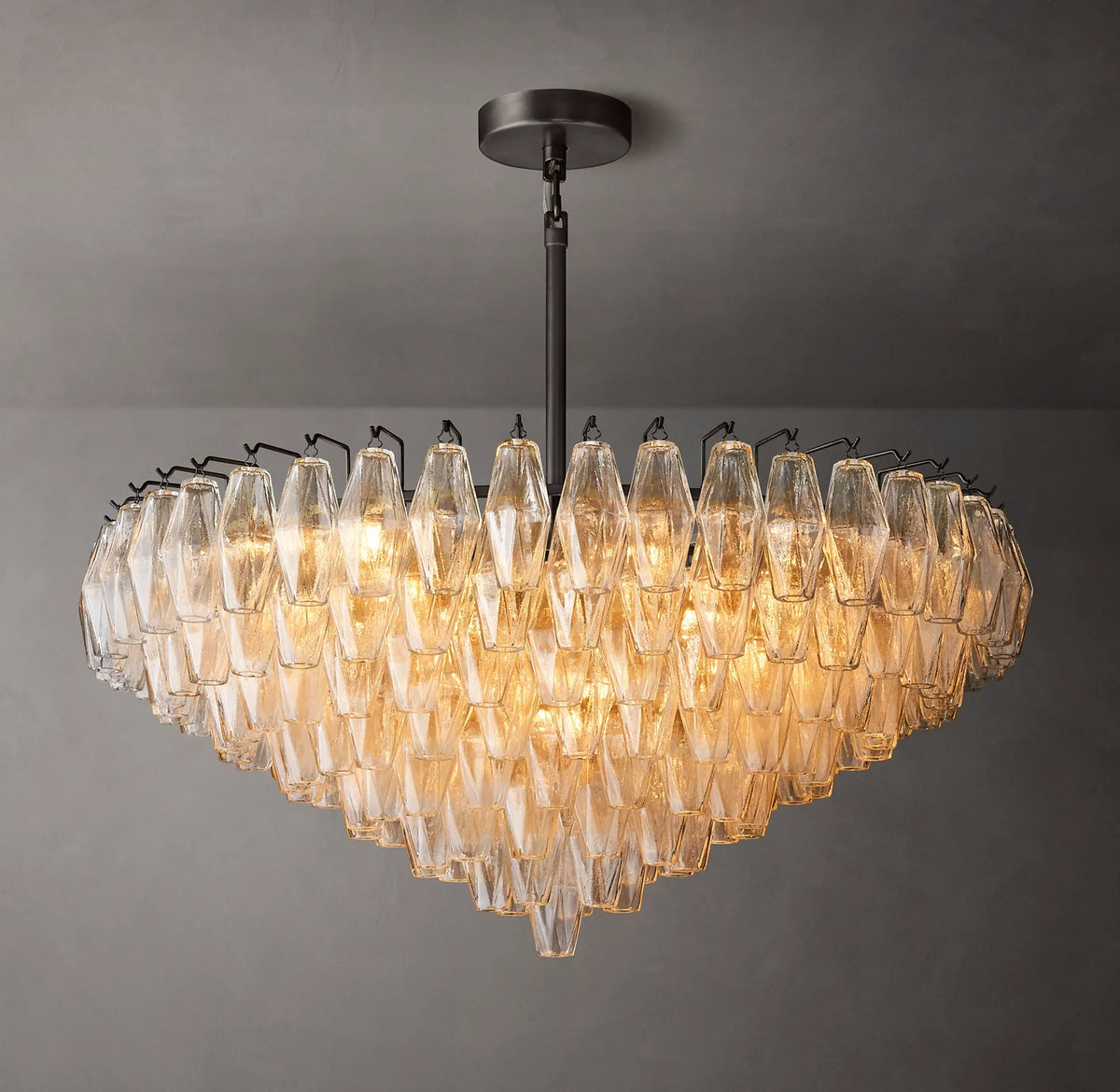 Clear Murano Glass Tiered Chandelier - Chiara