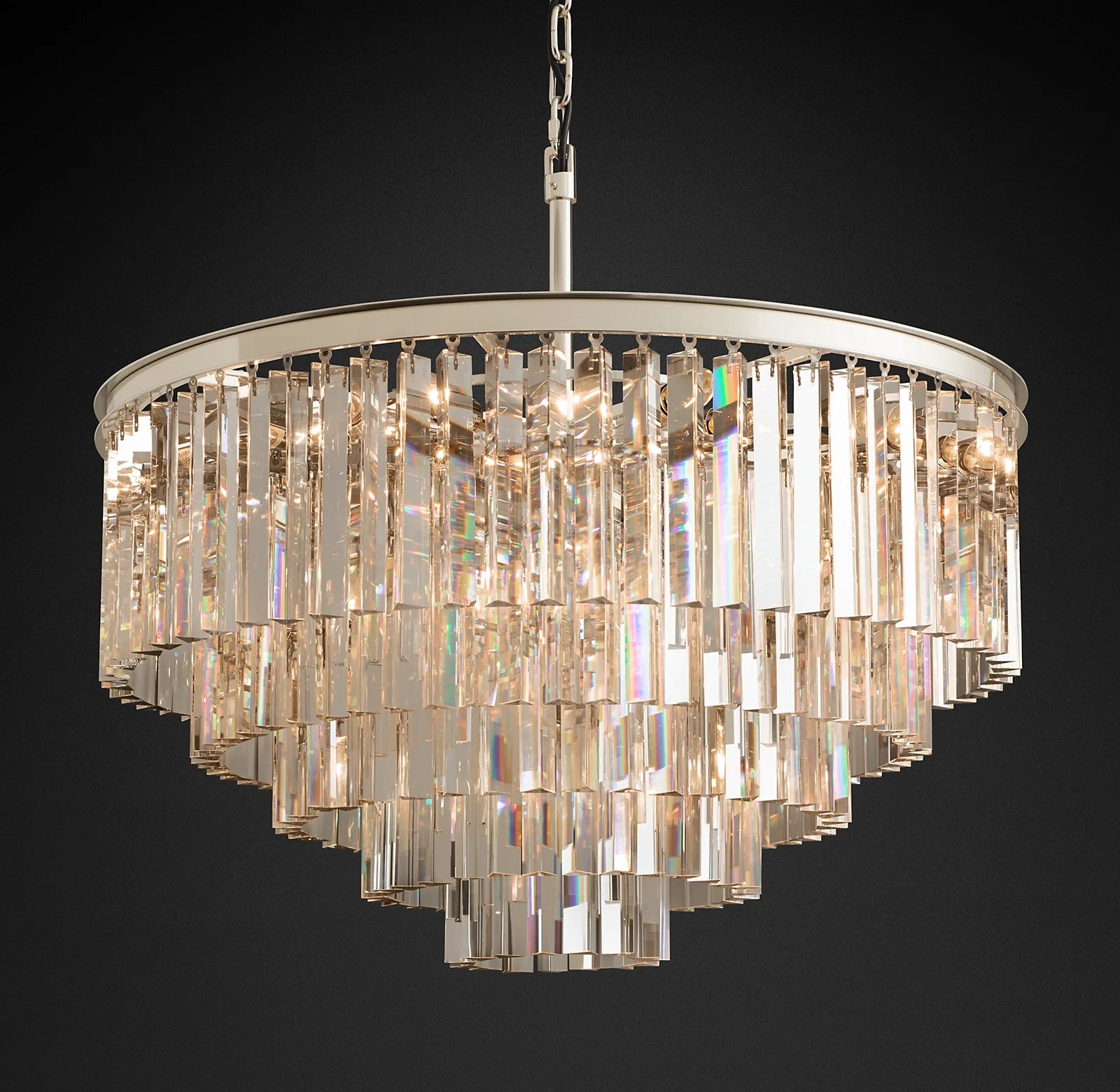 Crystal Prism Tiered Chandelier - Odeon