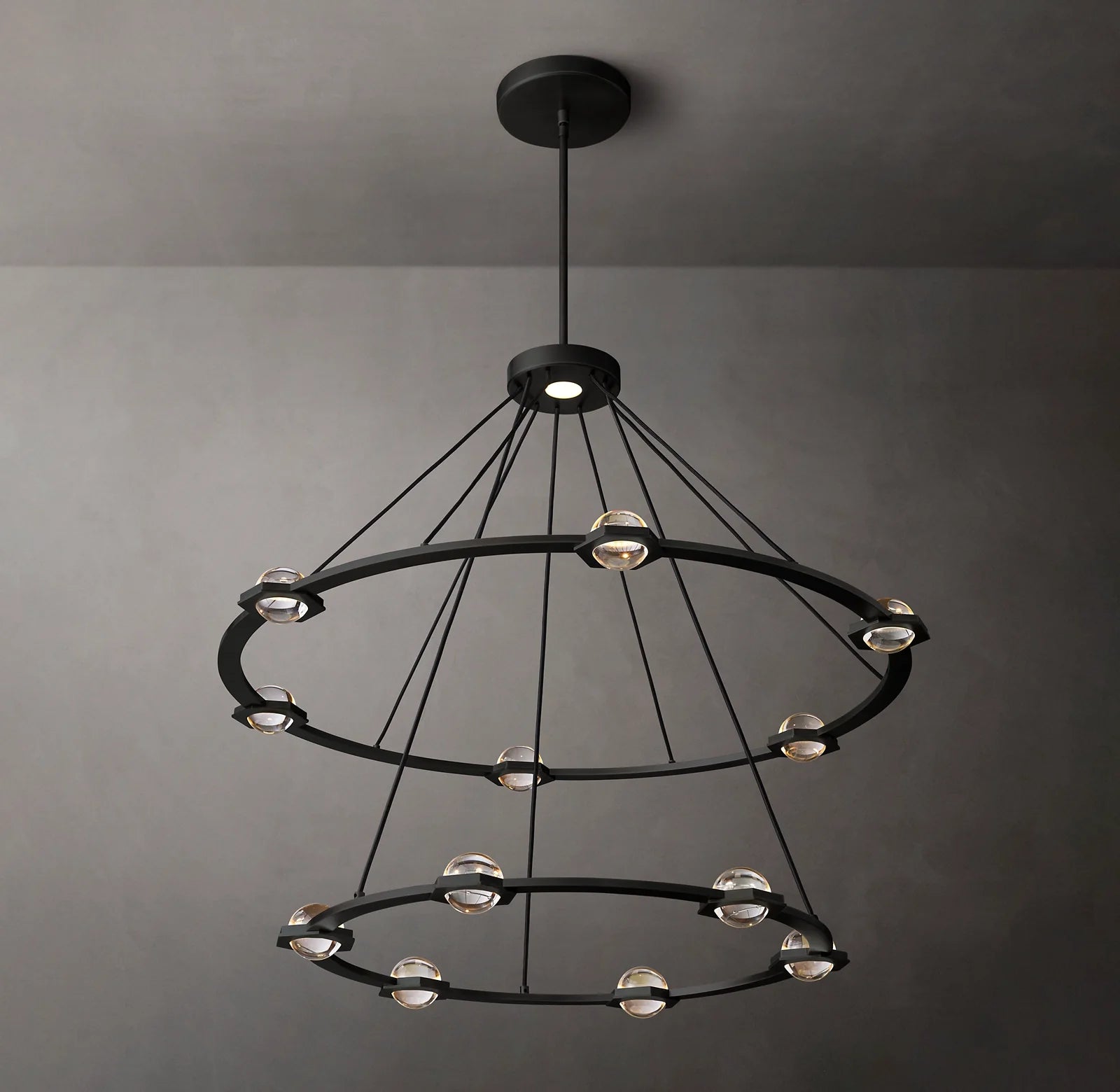 Globe Crystal Tiered Ring Chandelier - Eclatant