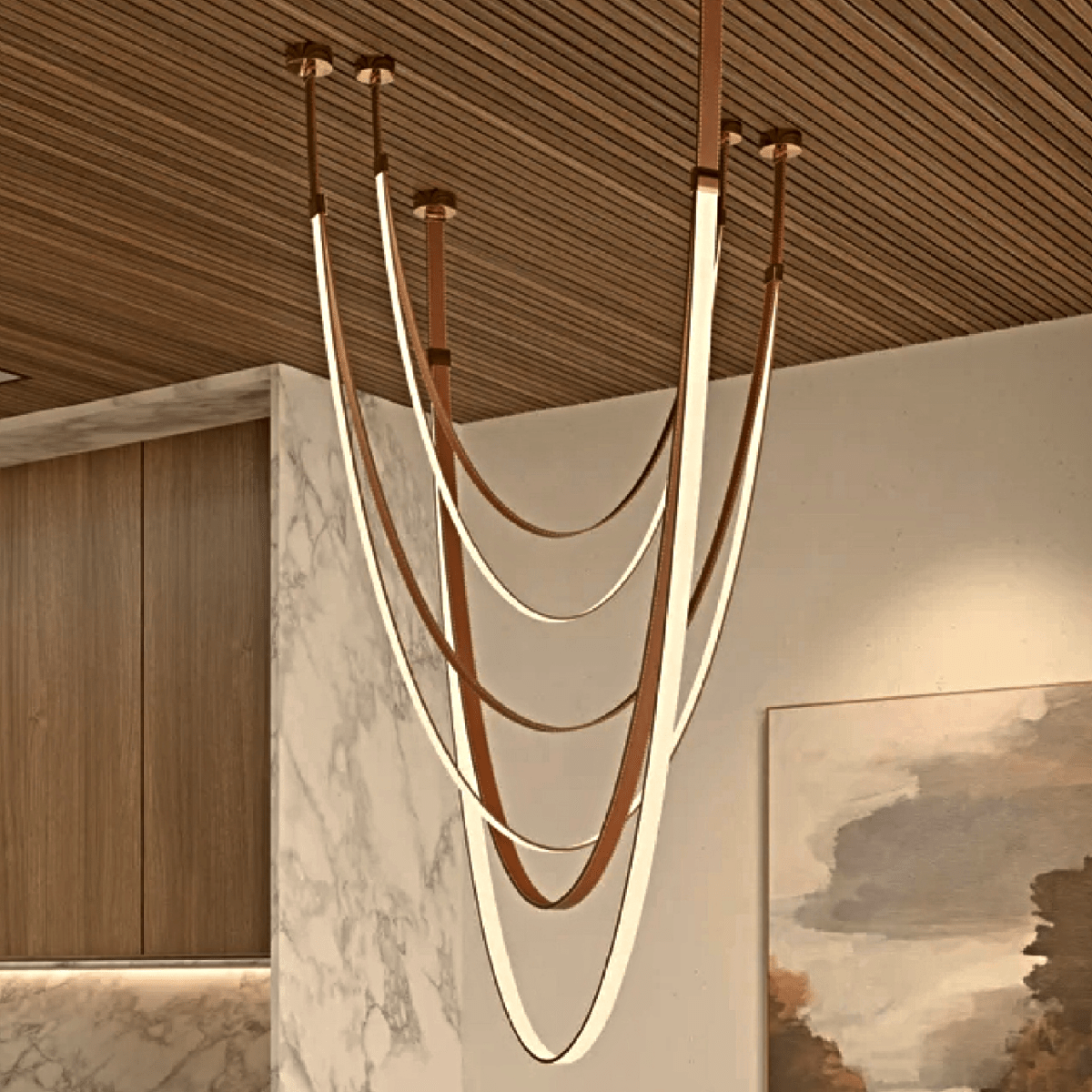 Shalom Leather Chandelier