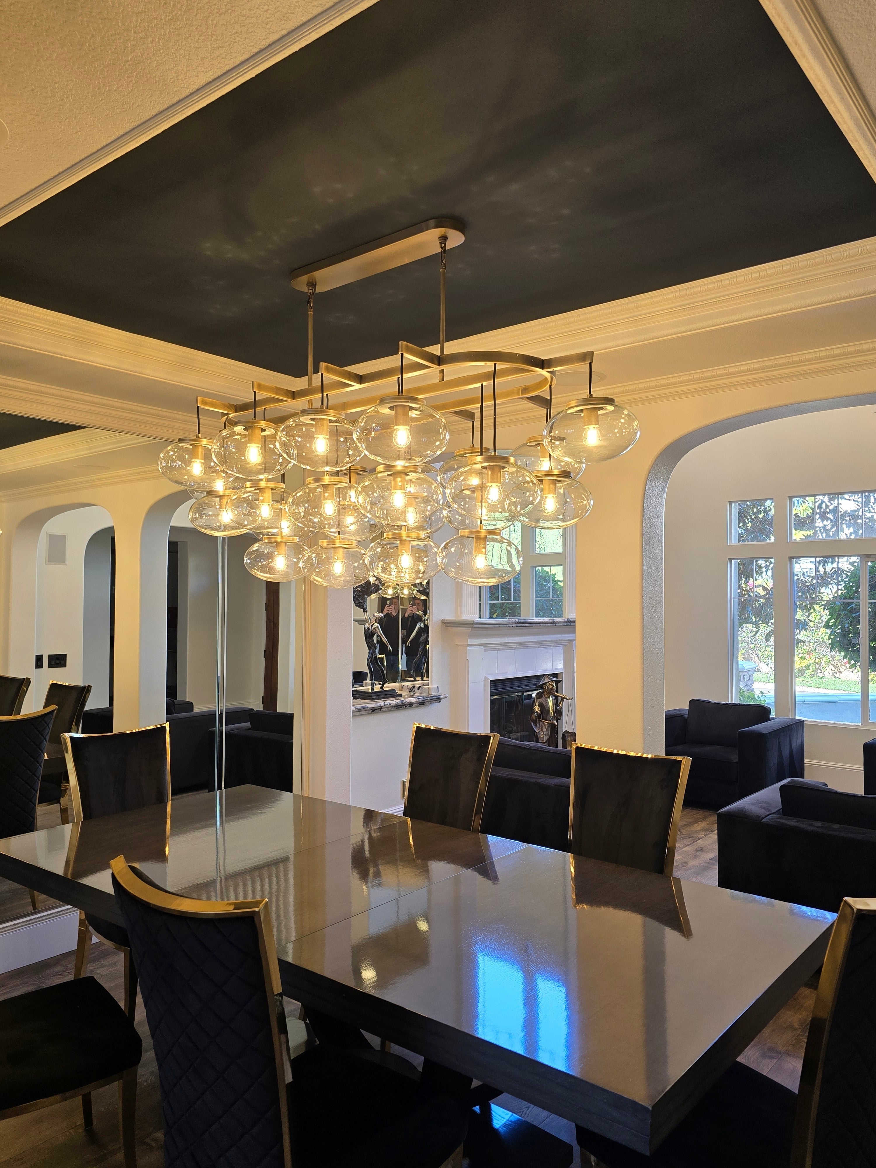72 inch Glass Bubble Oval Chandelier - Cabrette