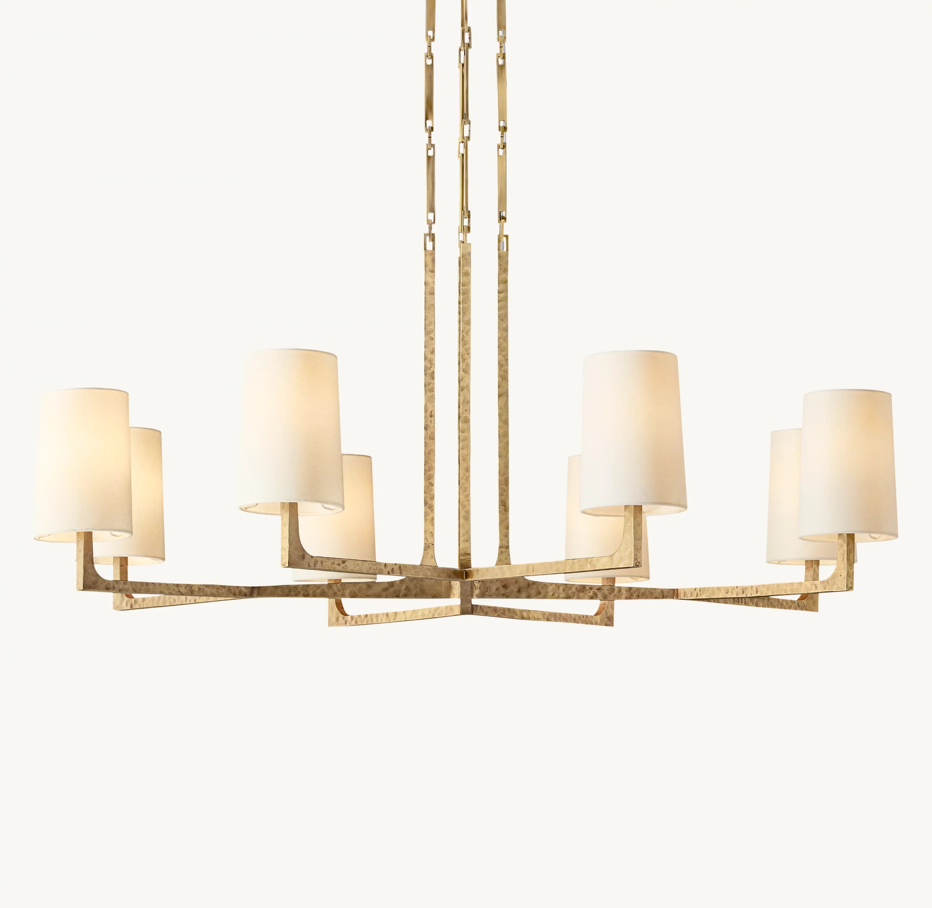 Hammered Metal Arm Shaded Chandelier – Wright