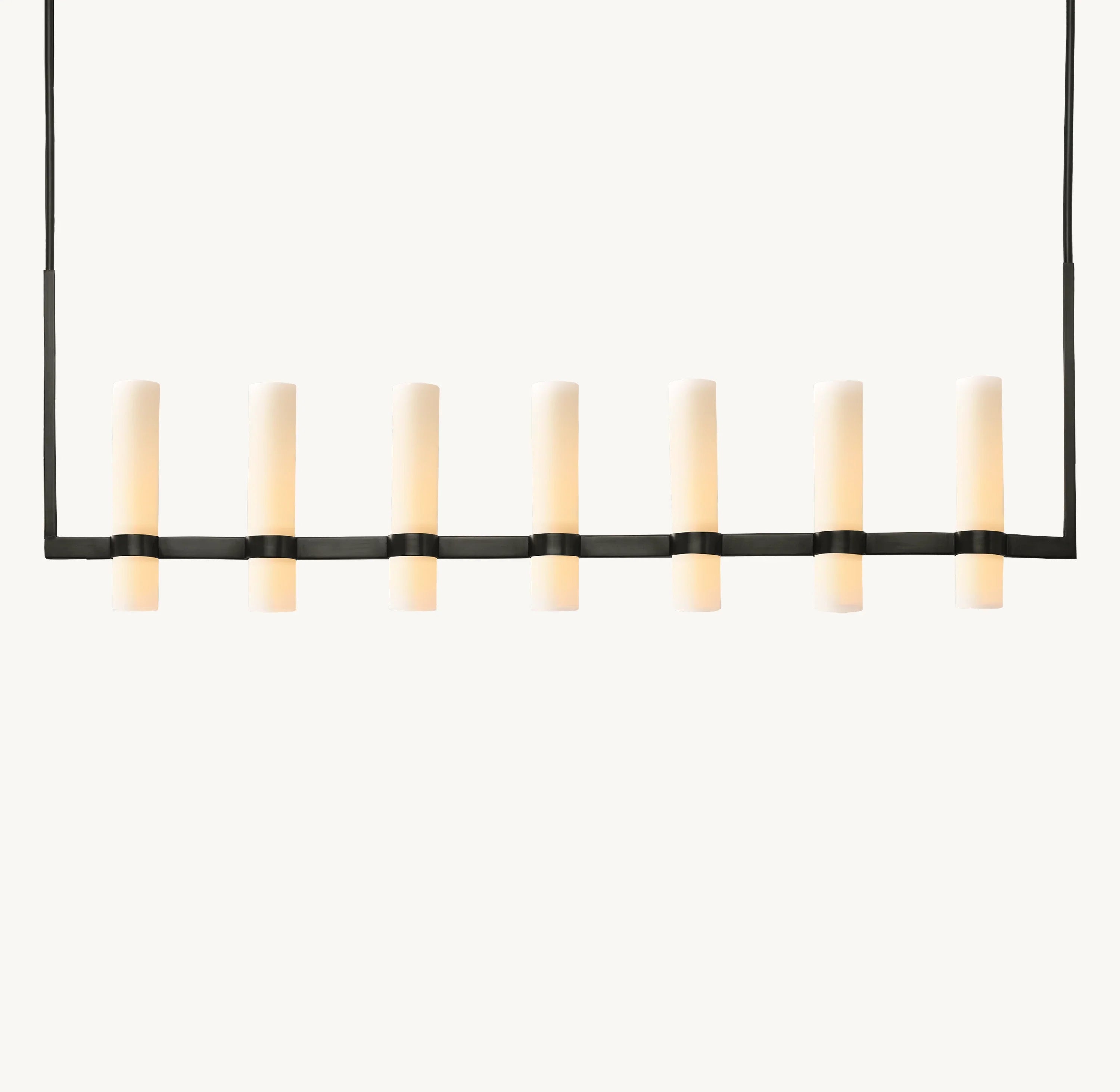 Cylindrical Milk Glass Linear Chandelier - Ravelle