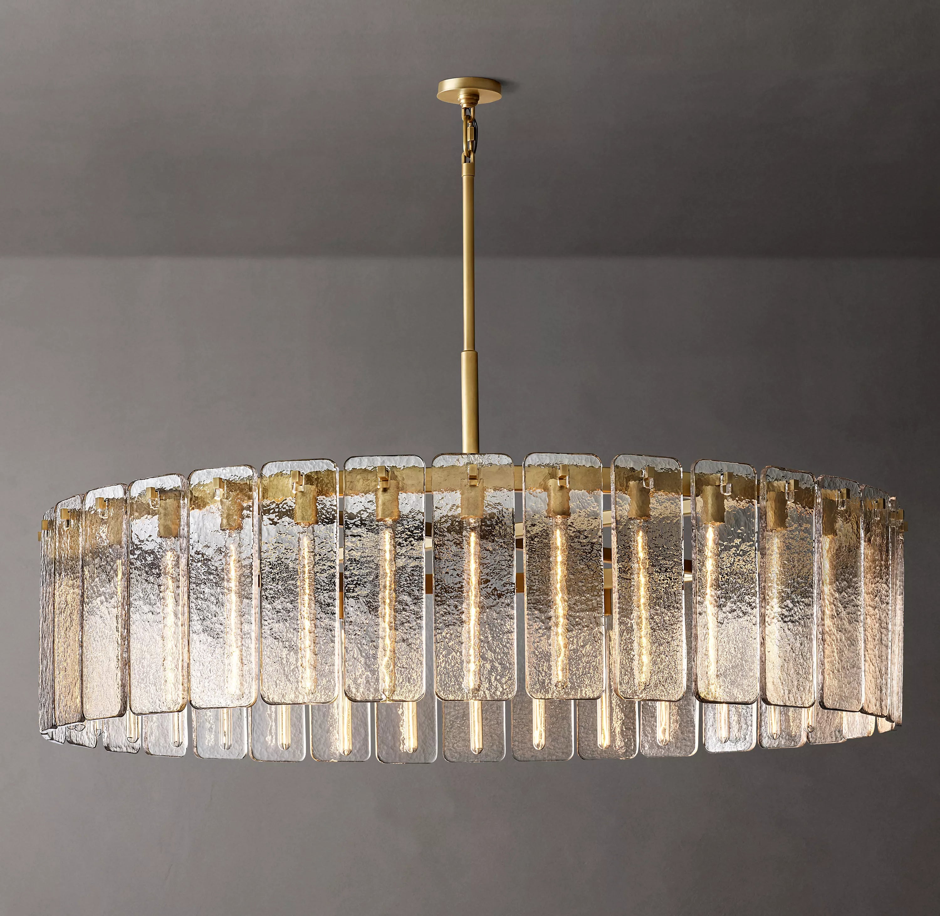 Textured Glass Round Chandelier - Calamette