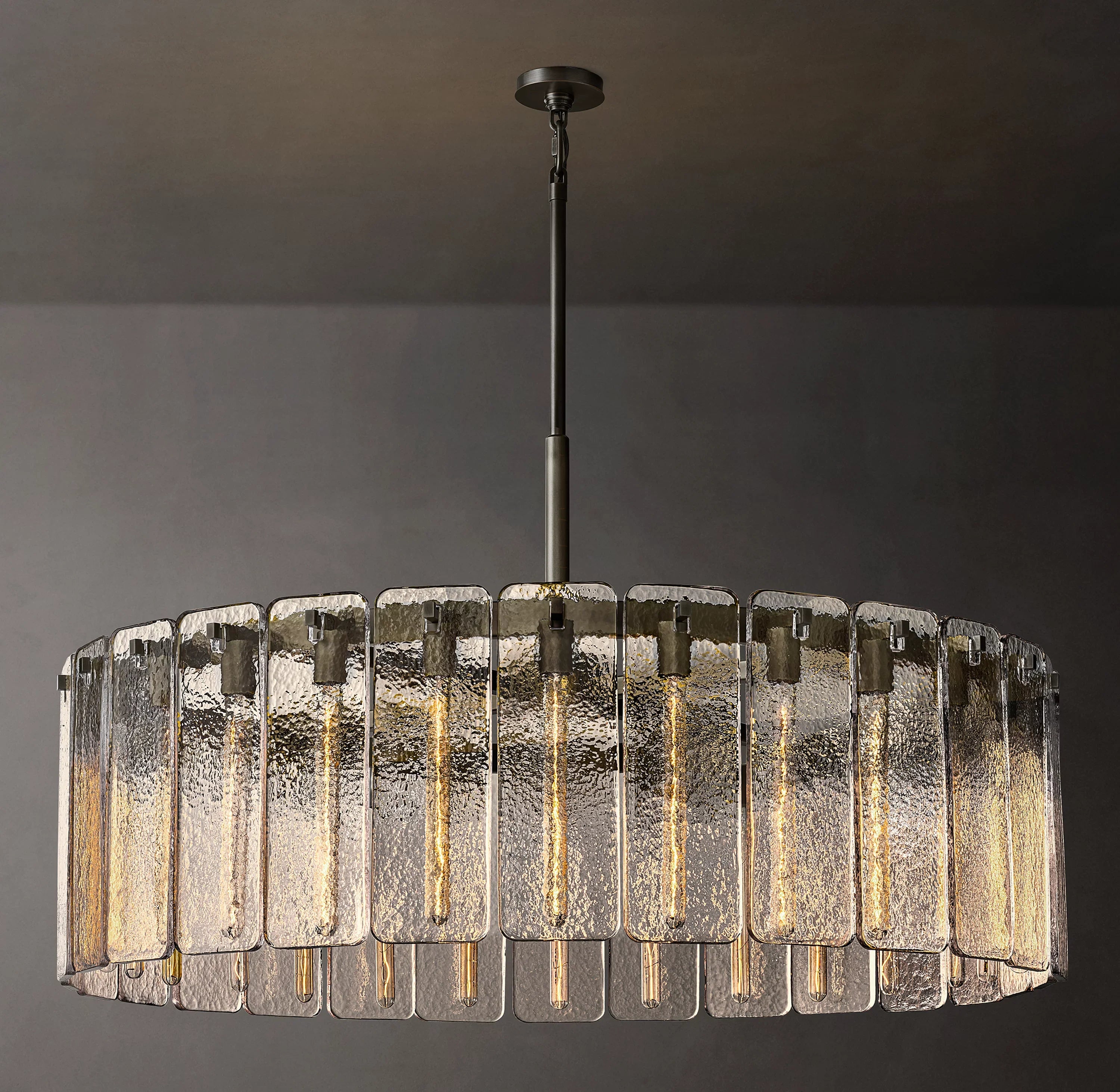Textured Glass Round Chandelier - Calamette