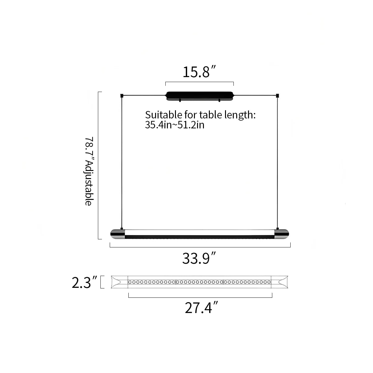 Zarvo Modern Light Luxury Linear Pendant Light