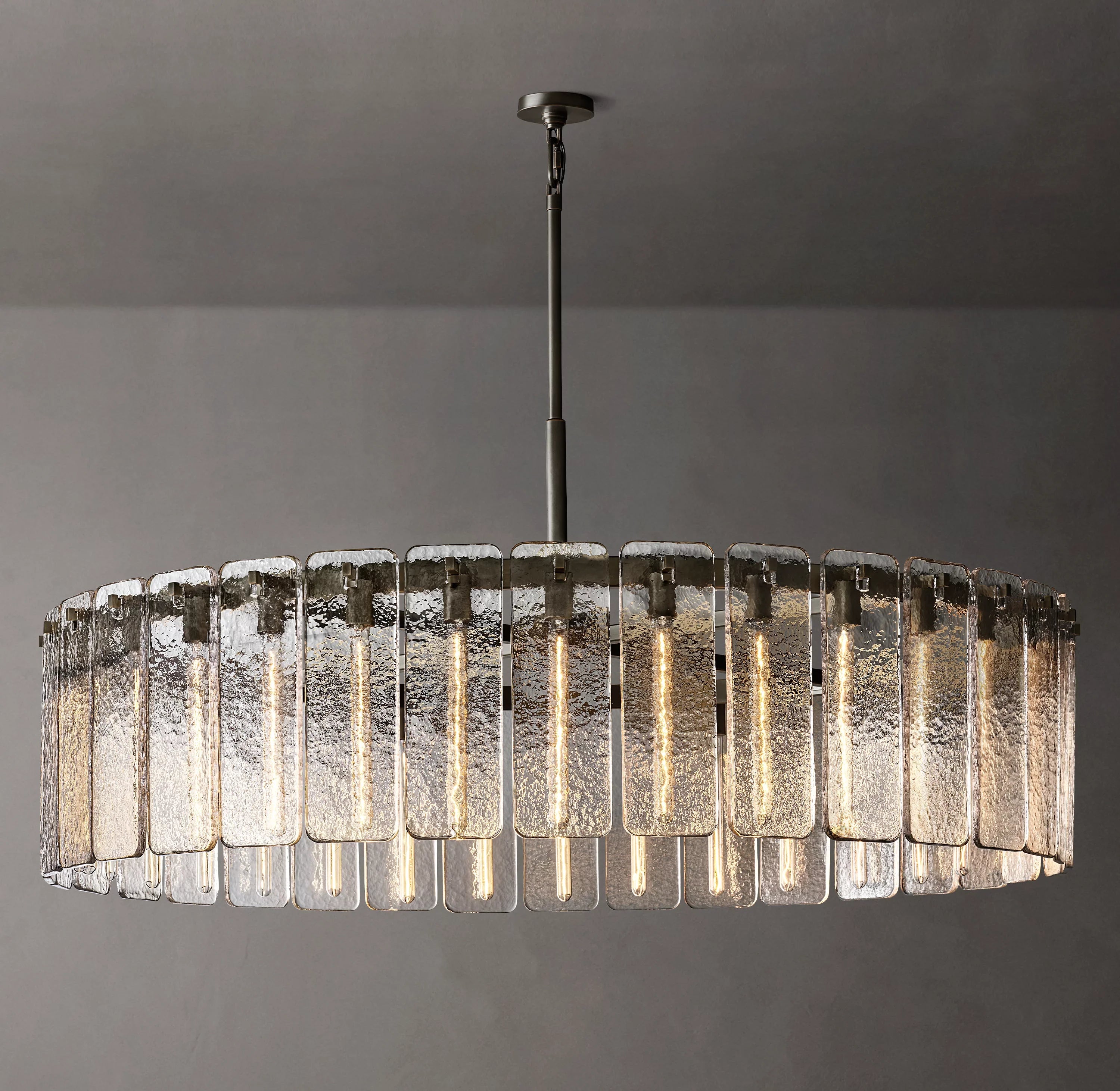 Textured Glass Round Chandelier - Calamette
