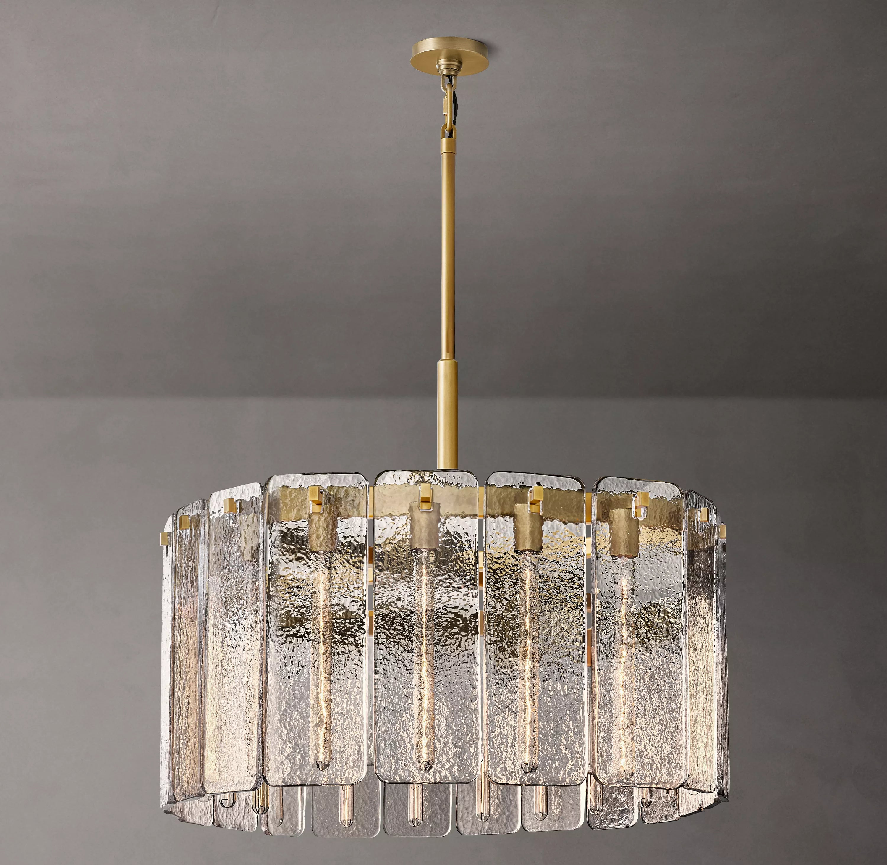 Textured Glass Round Chandelier - Calamette
