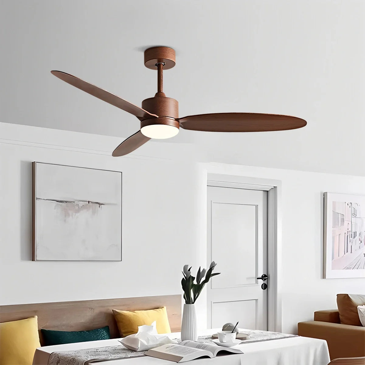 3-Blade Ceiling Fan With Light for Bedroom