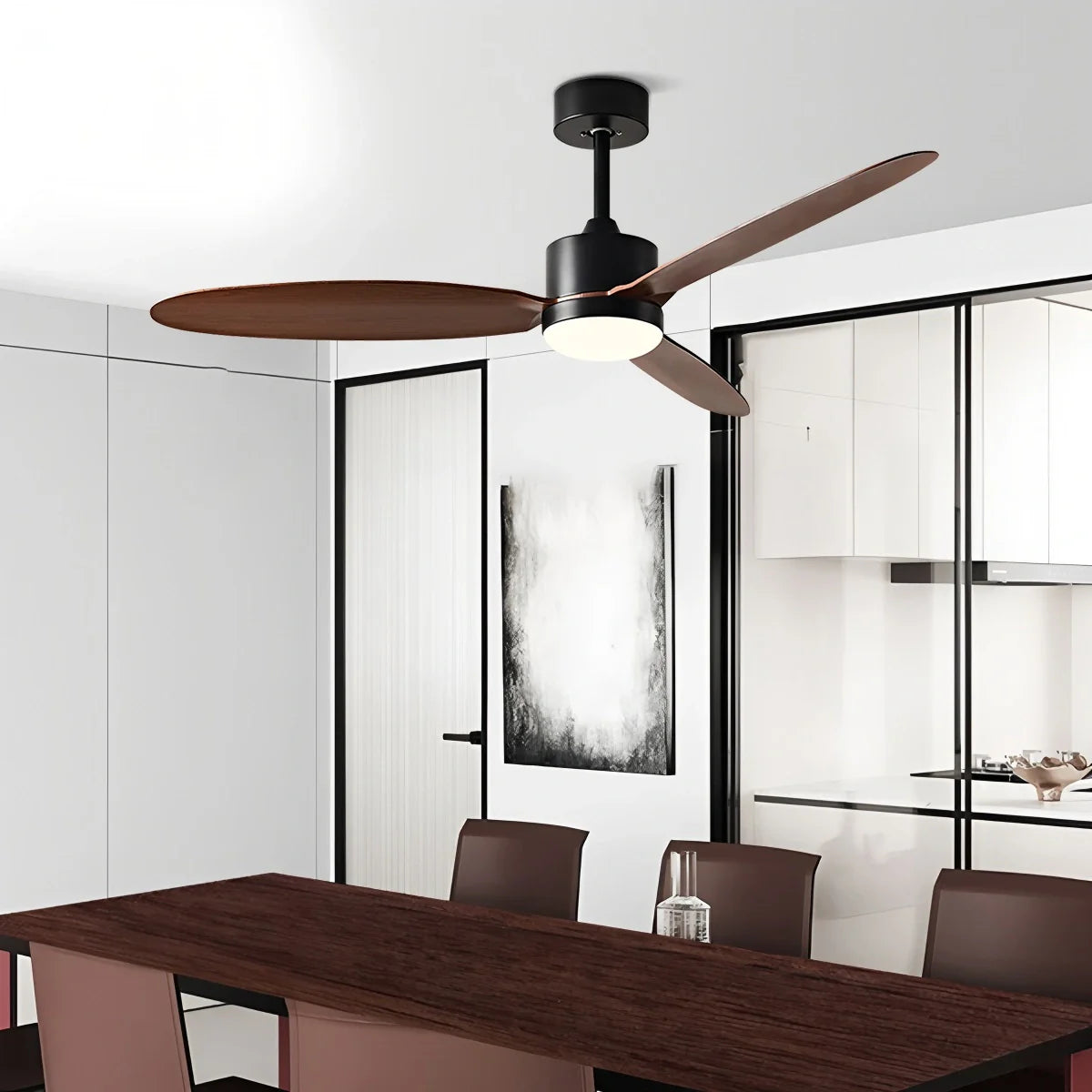 3-Blade Ceiling Fan With Light for Bedroom
