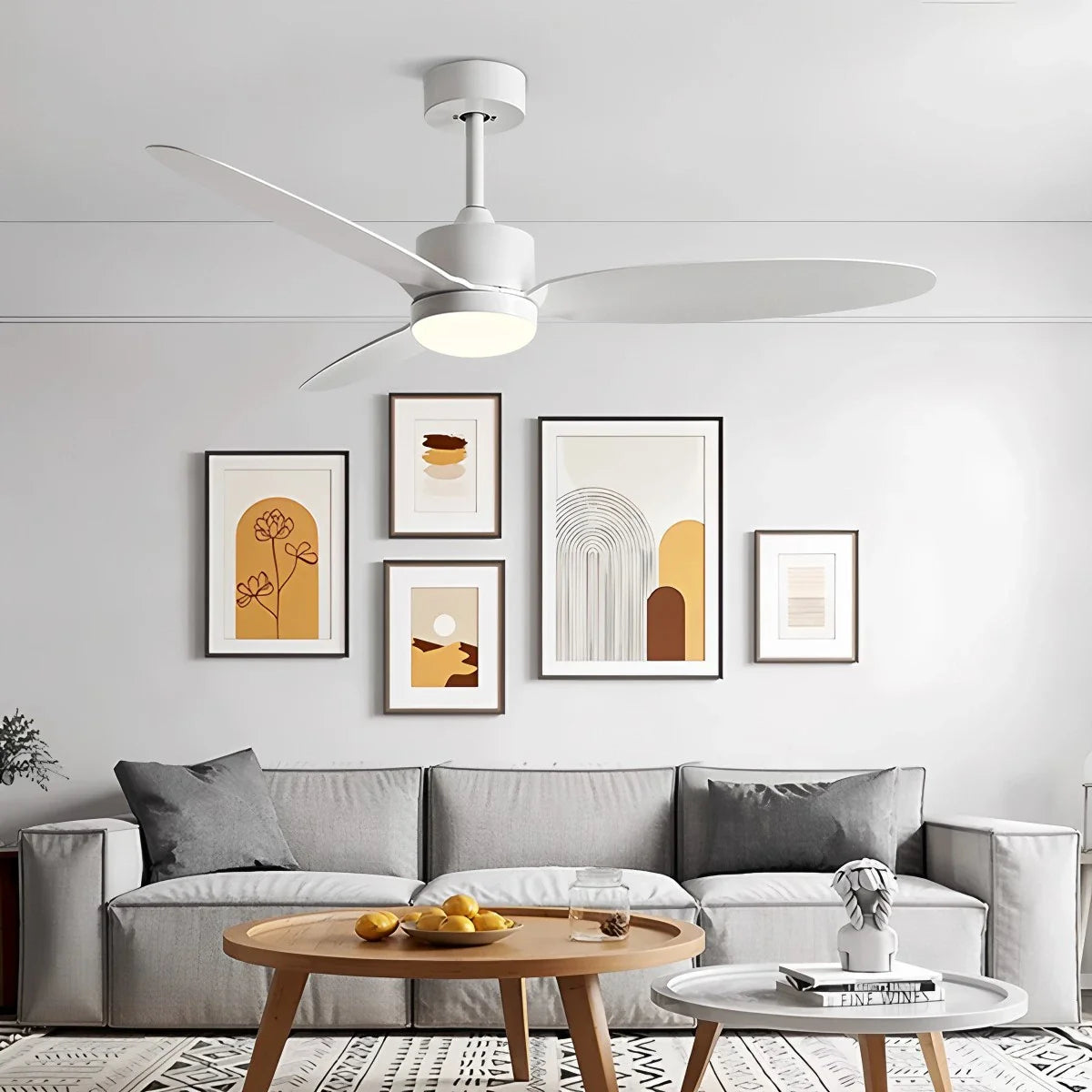 3-Blade Ceiling Fan With Light for Bedroom