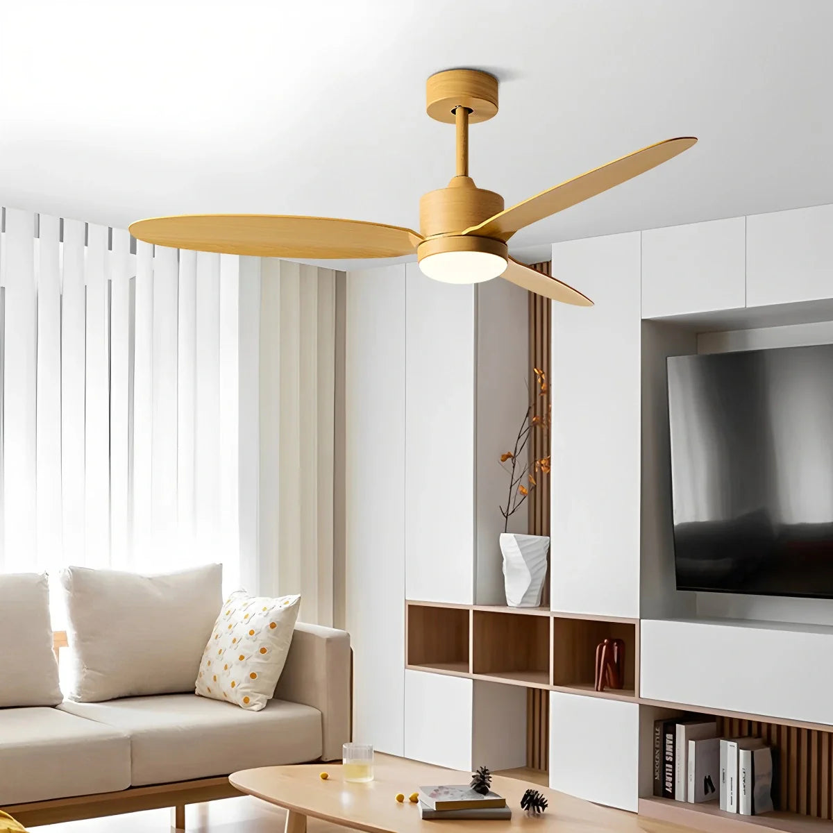 3-Blade Ceiling Fan With Light for Bedroom