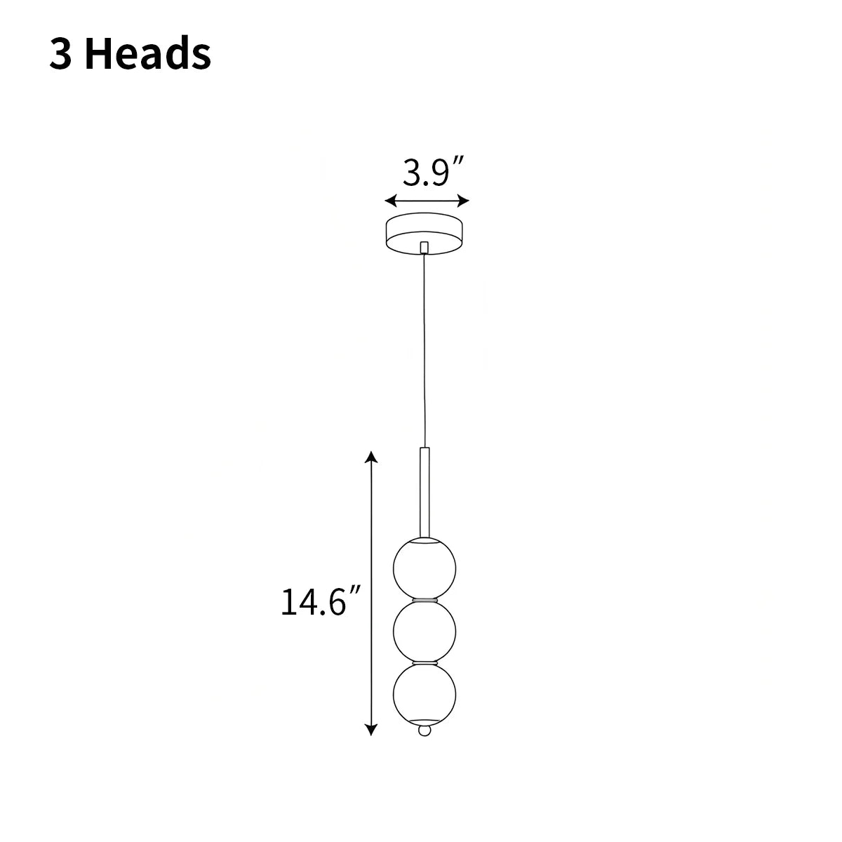 Zarvo Orbet Stacked Glass Ball Pendant Lamp for Bedside