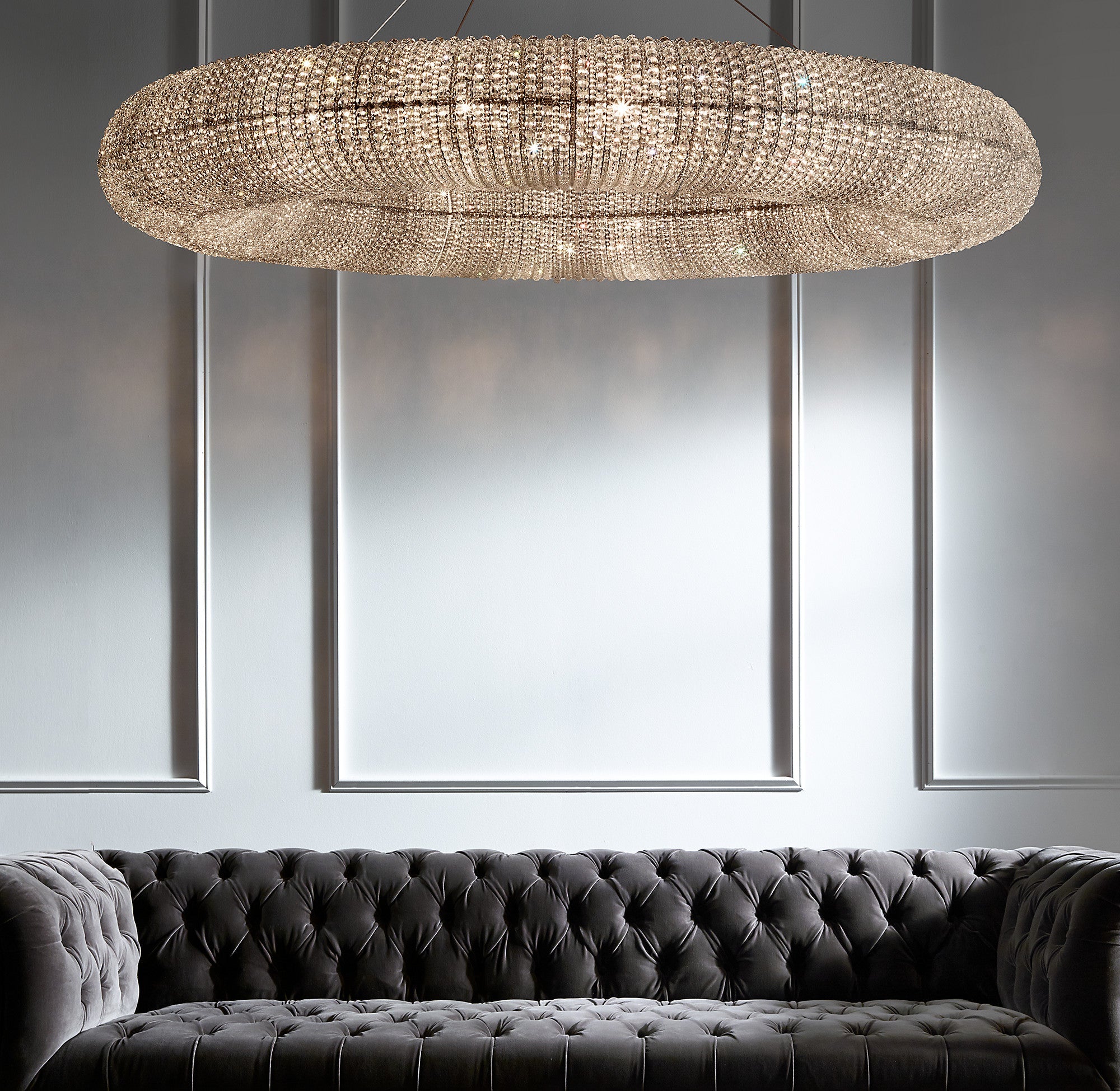 Crystal Bead Round Chandelier - Halo