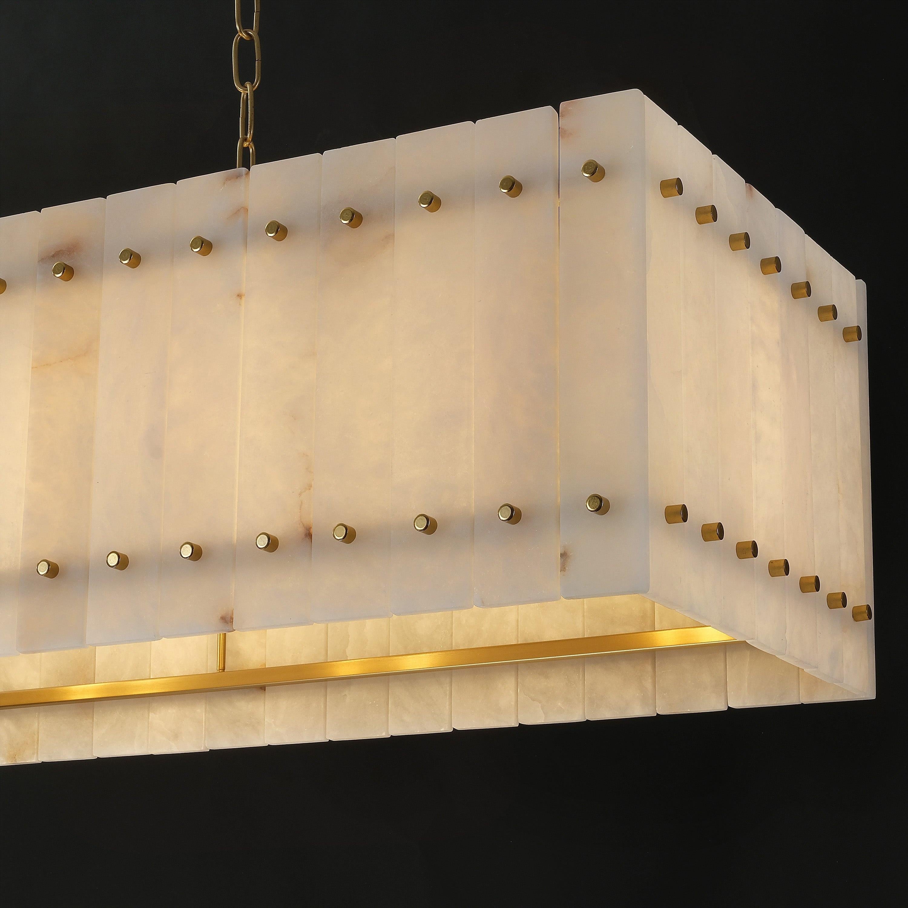Alabaster Rectangular Chandelier - San Marco