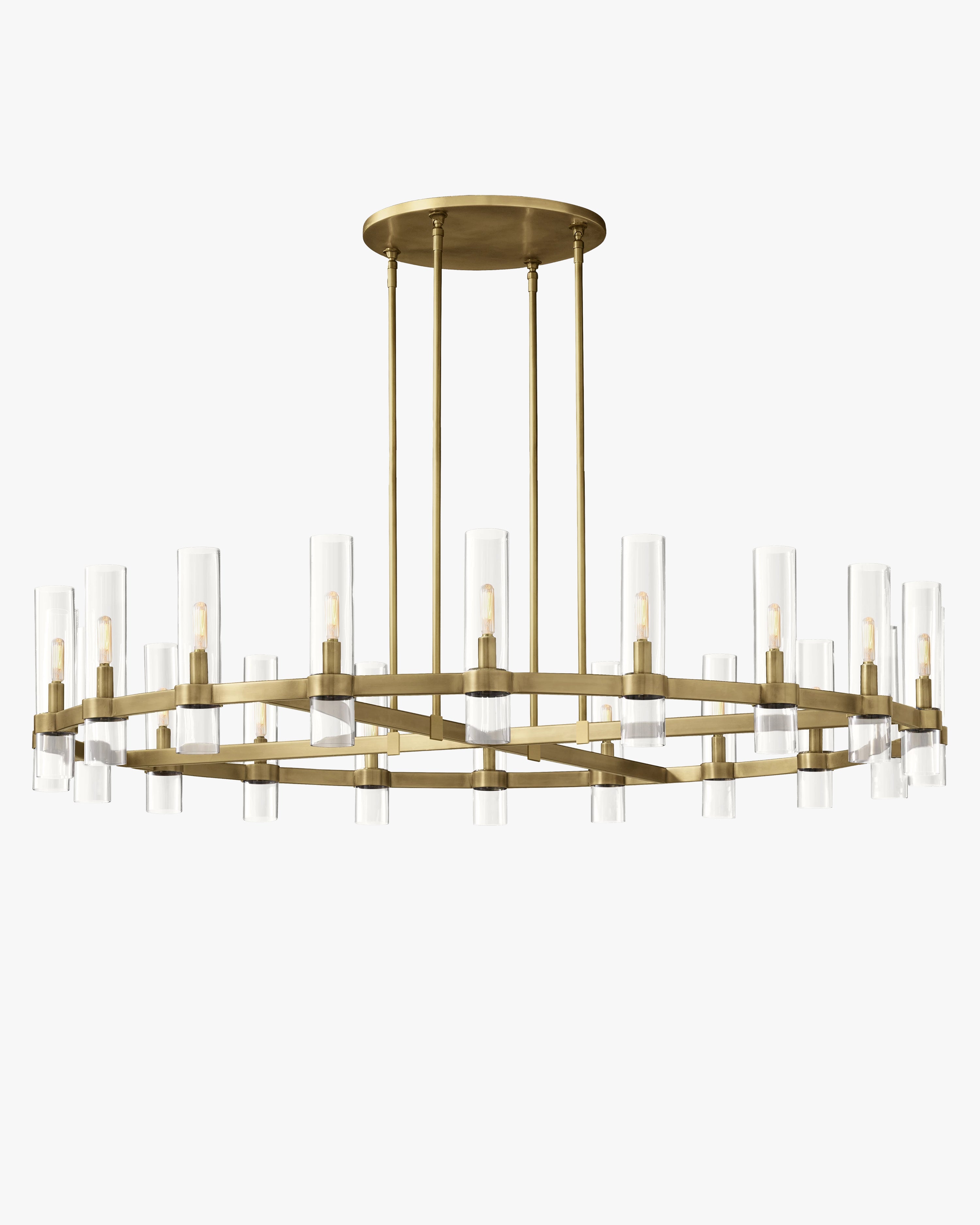 Cylindrical Glass Candle Round Chandelier - Ravelle