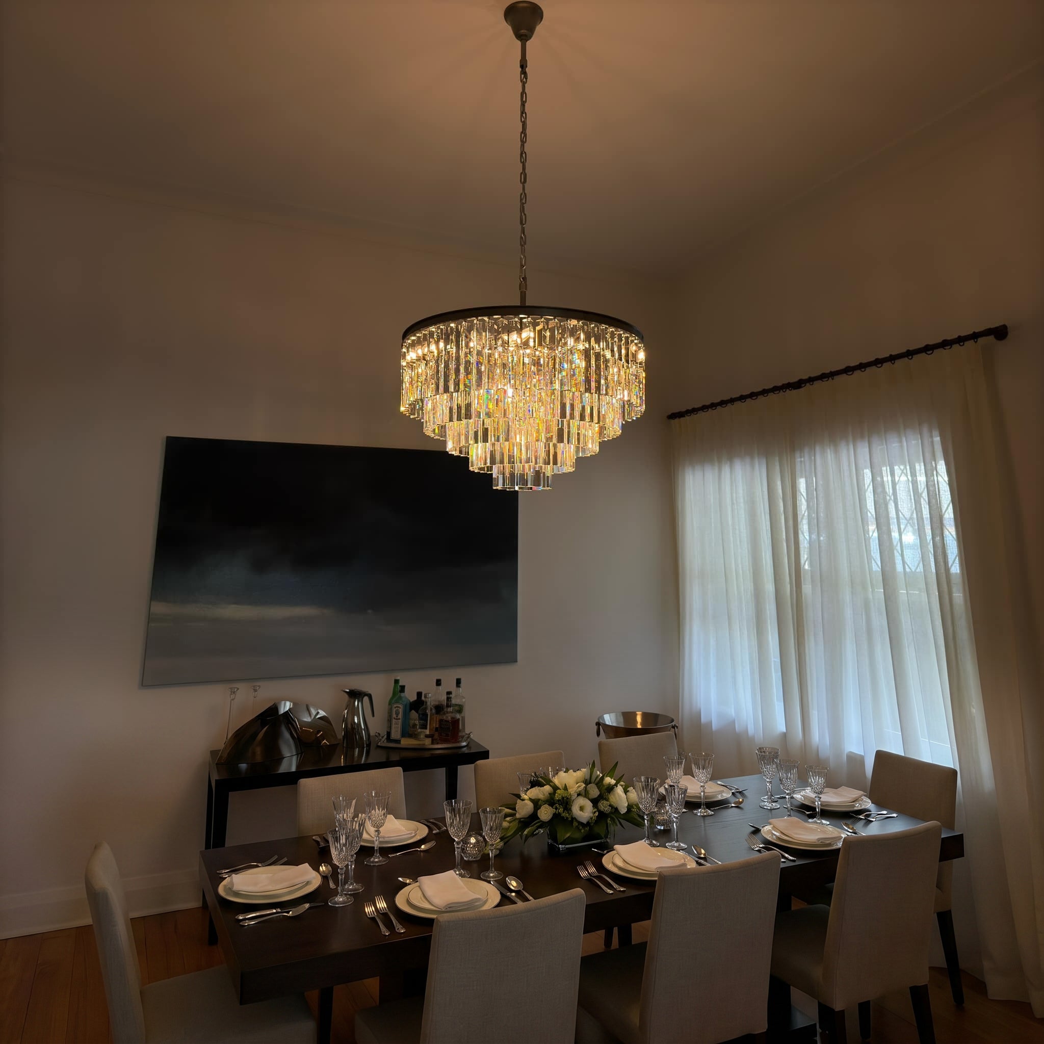 Crystal Prism Tiered Chandelier - Odeon