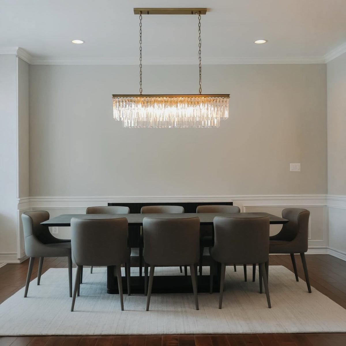 Crystal Prism Rectangular Chandelier - Odeon