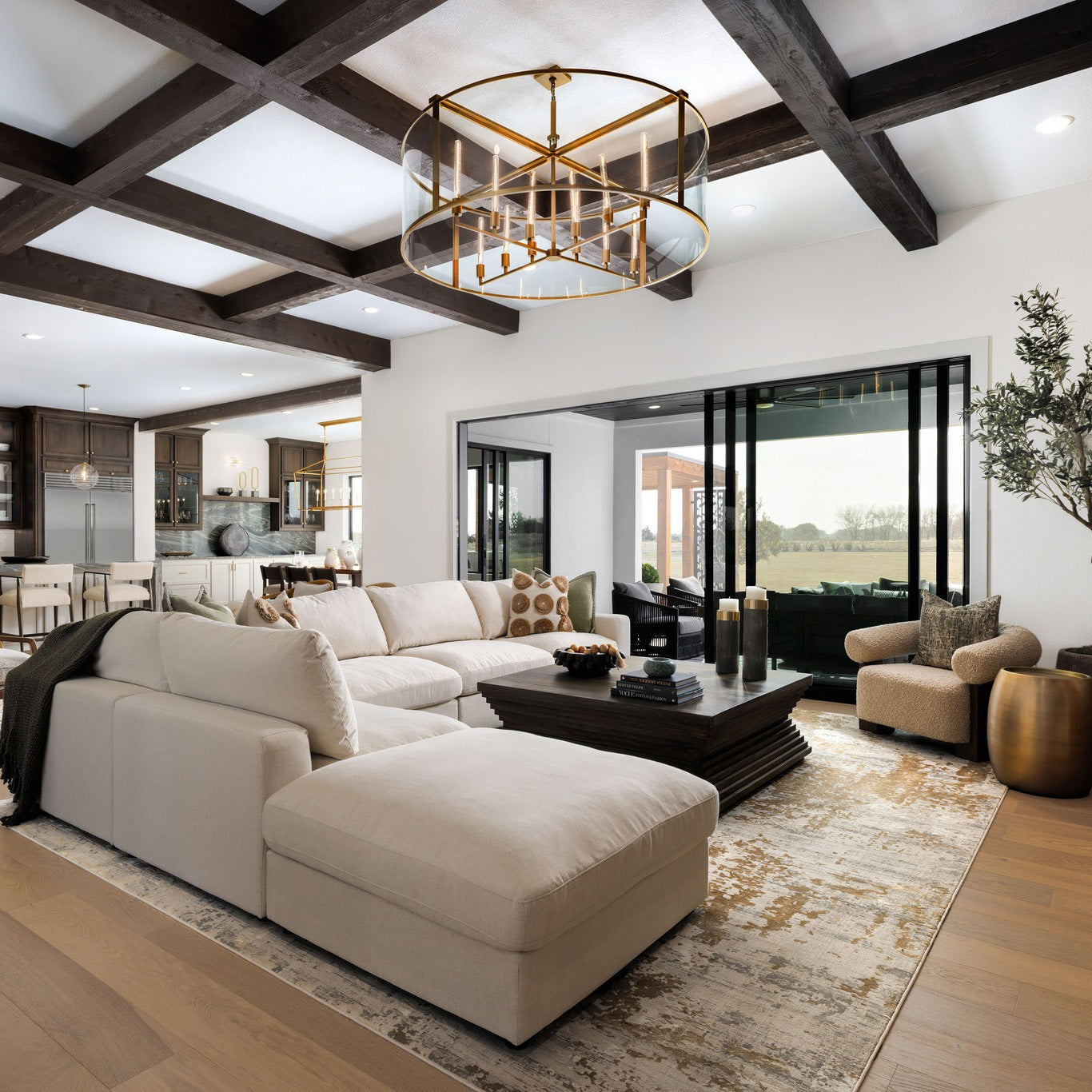 Glass Drum Chandelier - Beckman