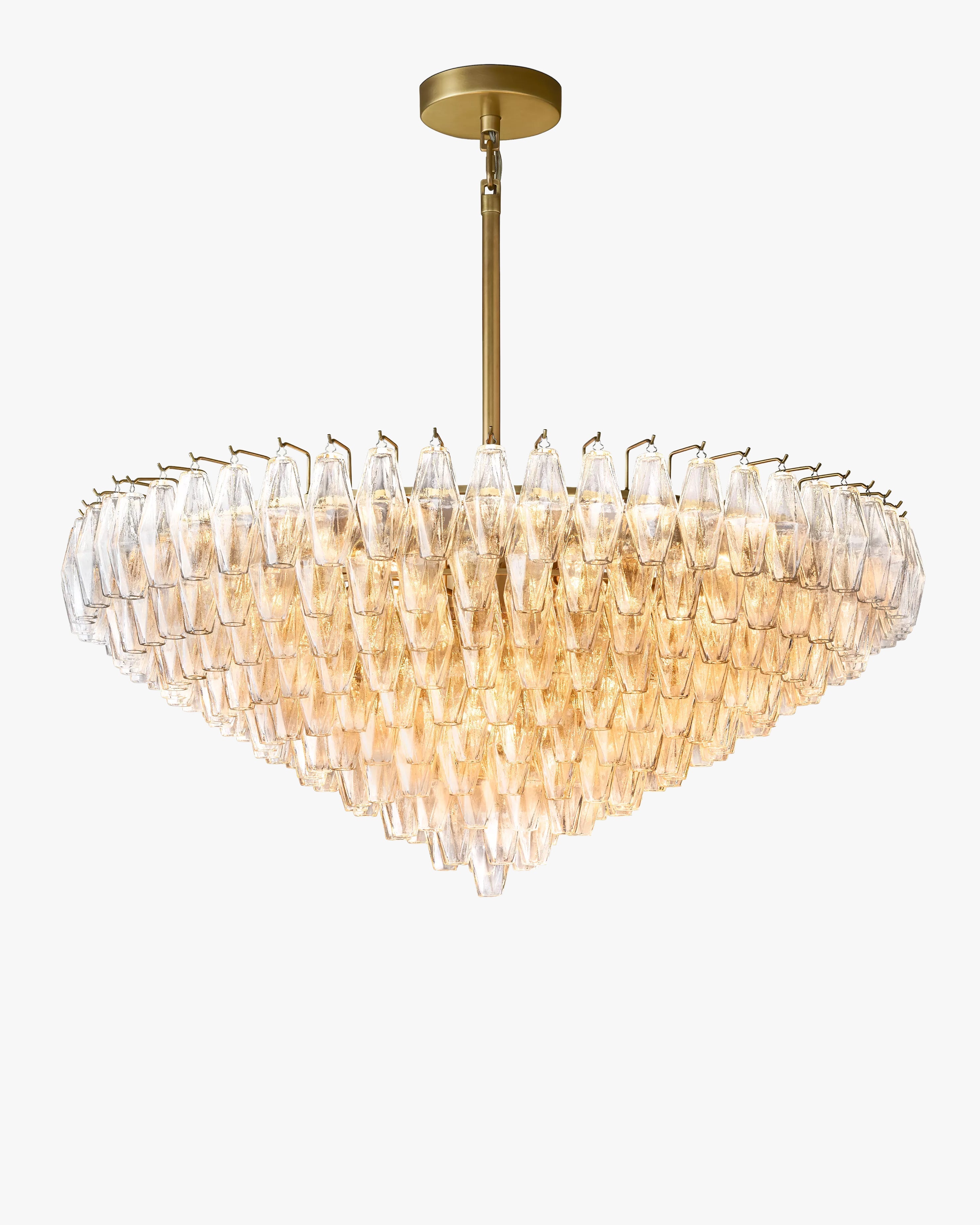 Clear Murano Glass Tiered Chandelier - Chiara