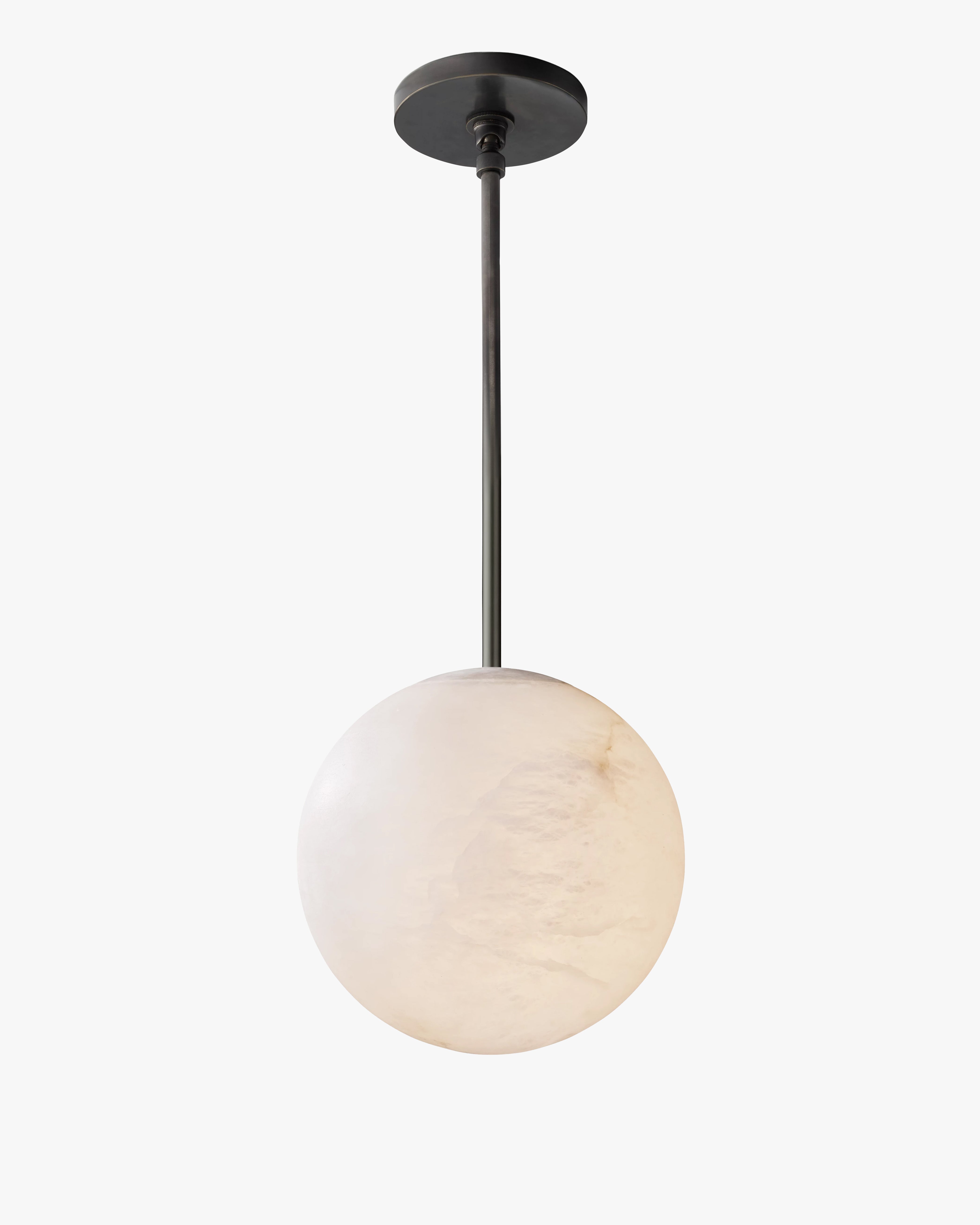 11 Inch Hand-carved Alabaster Globe Pendant Light - Celestial