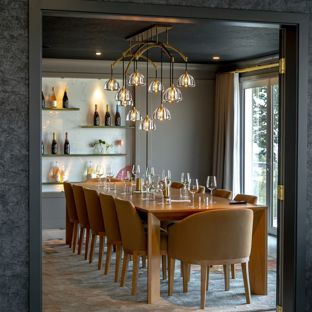 Crystal Linear Chandelier - Hemisphere