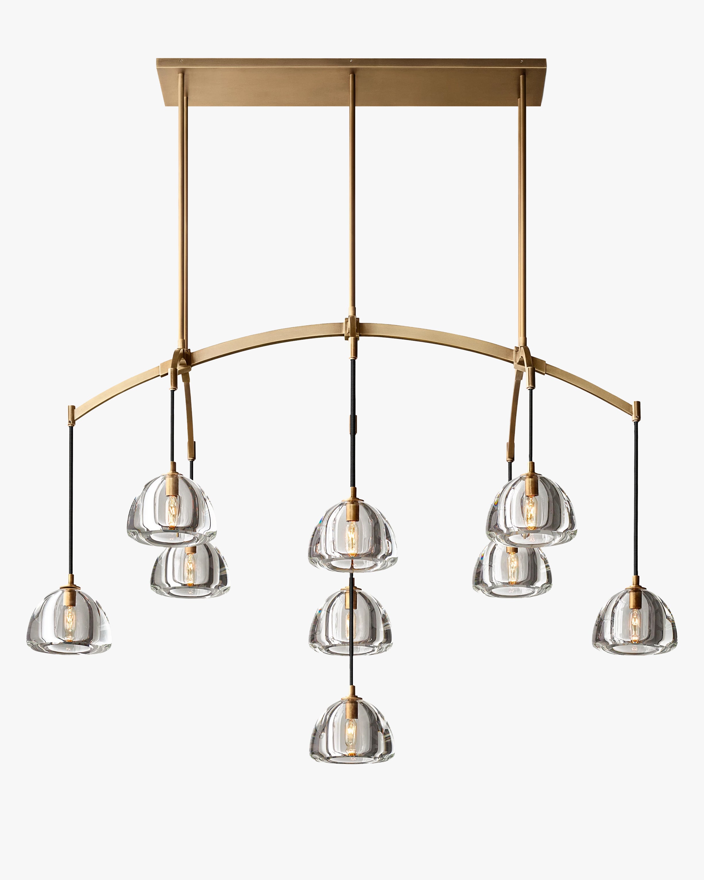 Crystal Linear Chandelier - Hemisphere
