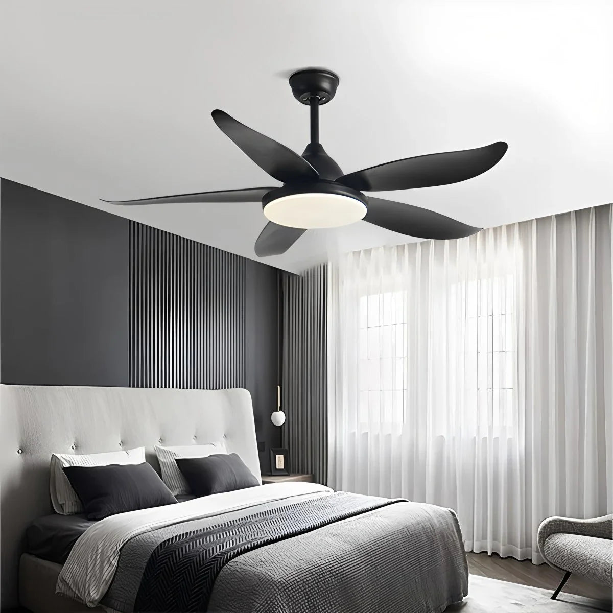 5 Blade Contemporary Ceiling Fan Lamp