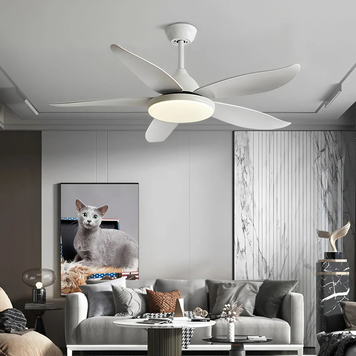 5 Blade Contemporary Ceiling Fan Lamp