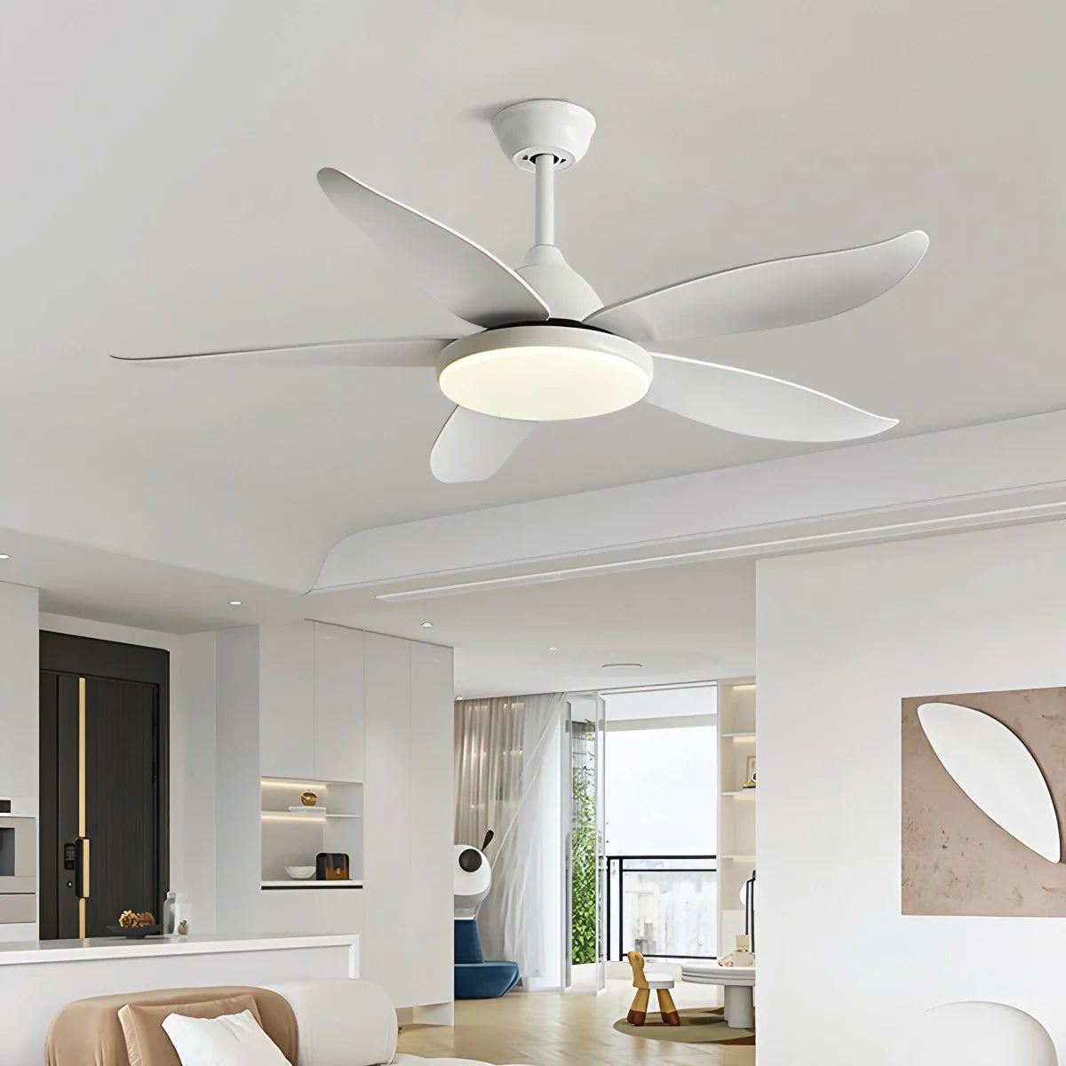 5 Blade Contemporary Ceiling Fan Lamp