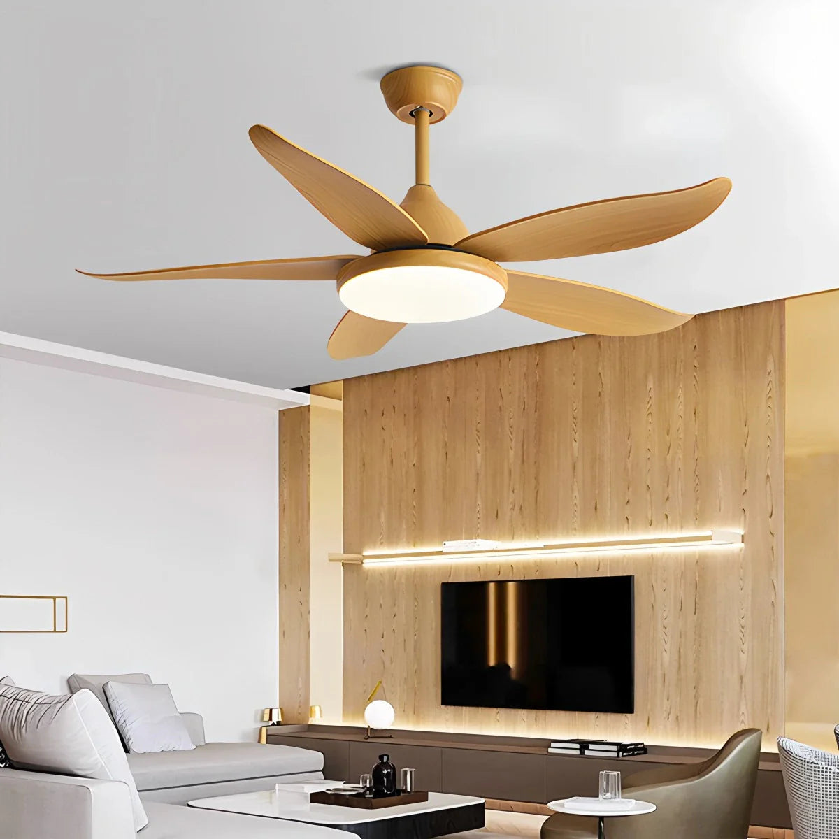 5 Blade Contemporary Ceiling Fan Lamp