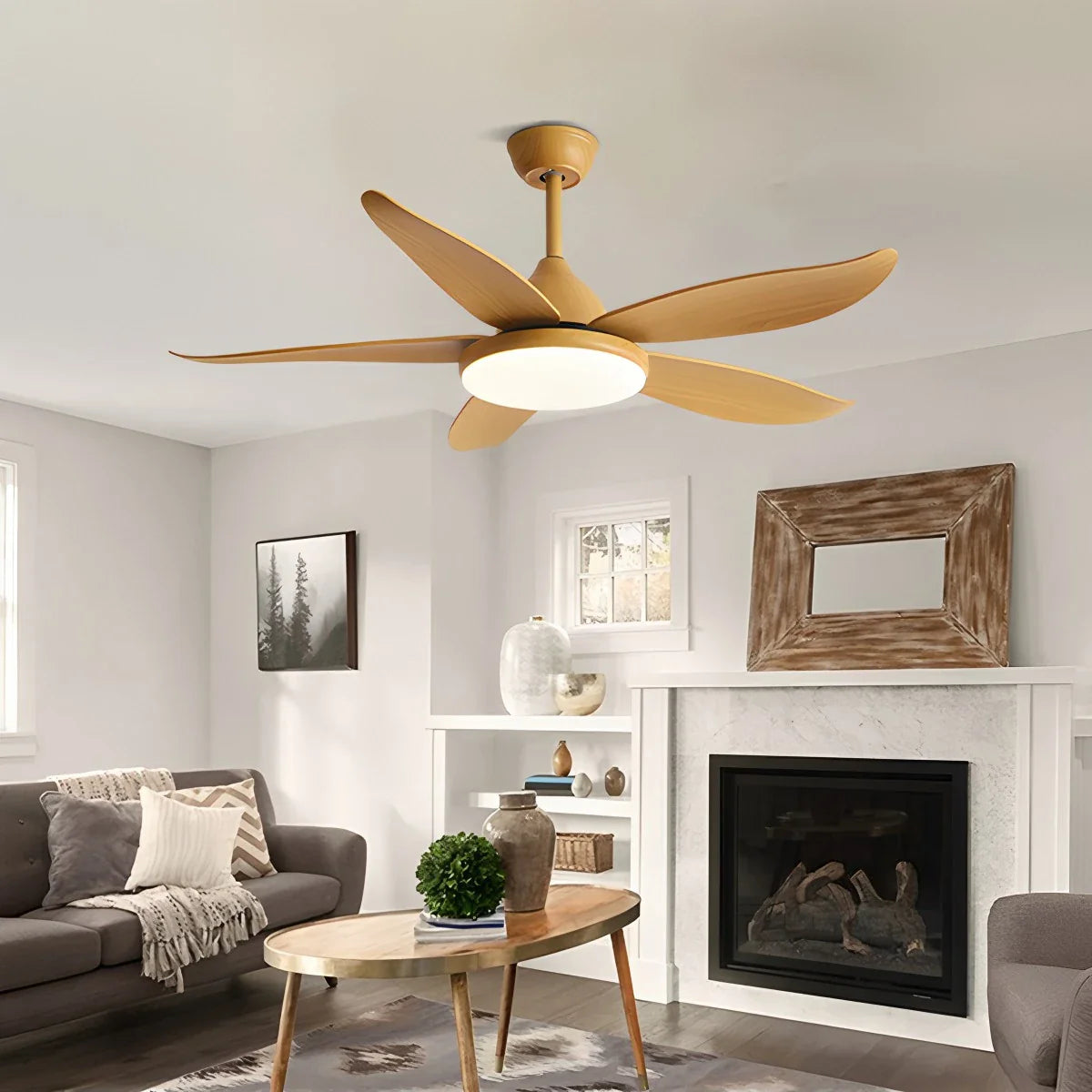 5 Blade Contemporary Ceiling Fan Lamp