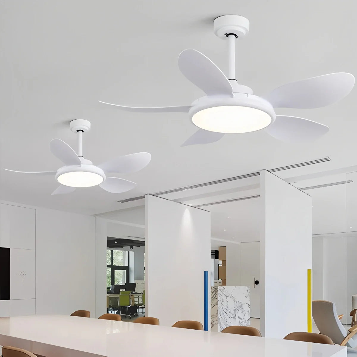 5-Blade Wood Ceiling Fan with Light for Living Room