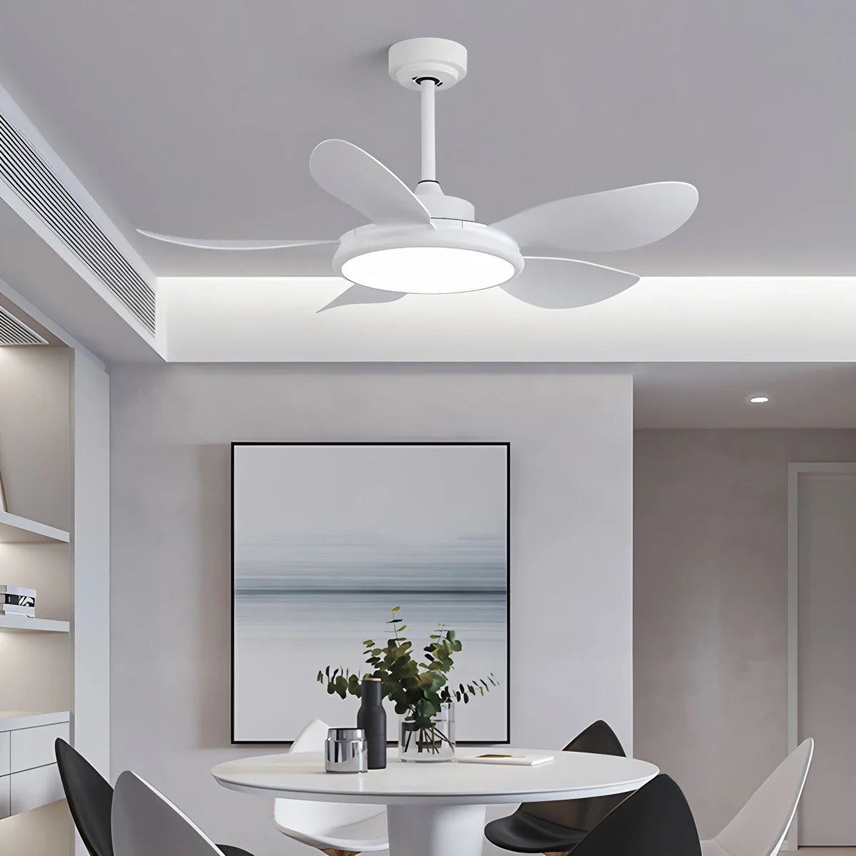 5-Blade Wood Ceiling Fan with Light for Living Room