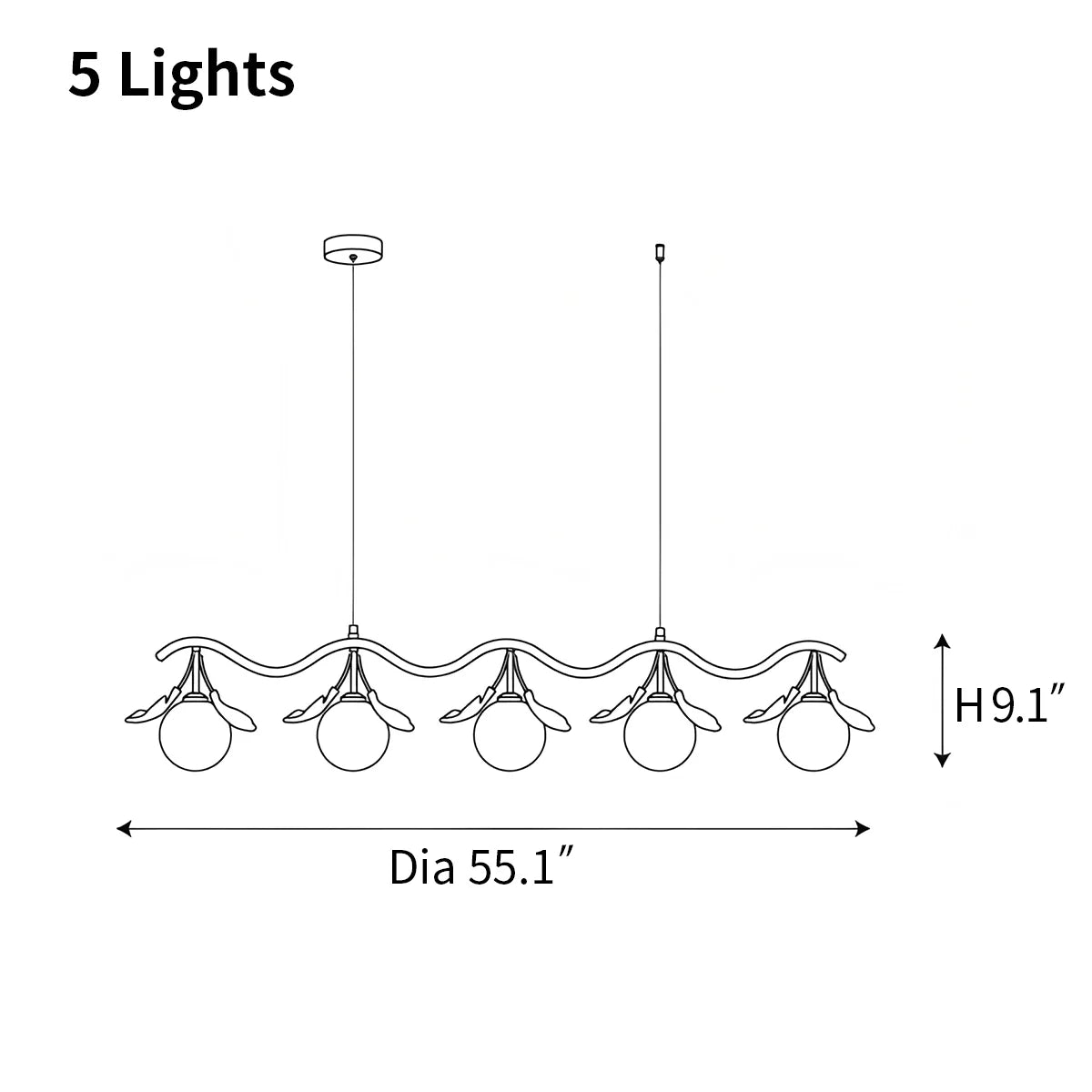 Antizer Evander Gingko Chandelier for Dining Area
