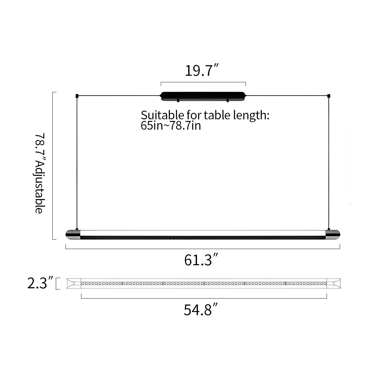 Zarvo Modern Light Luxury Linear Pendant Light