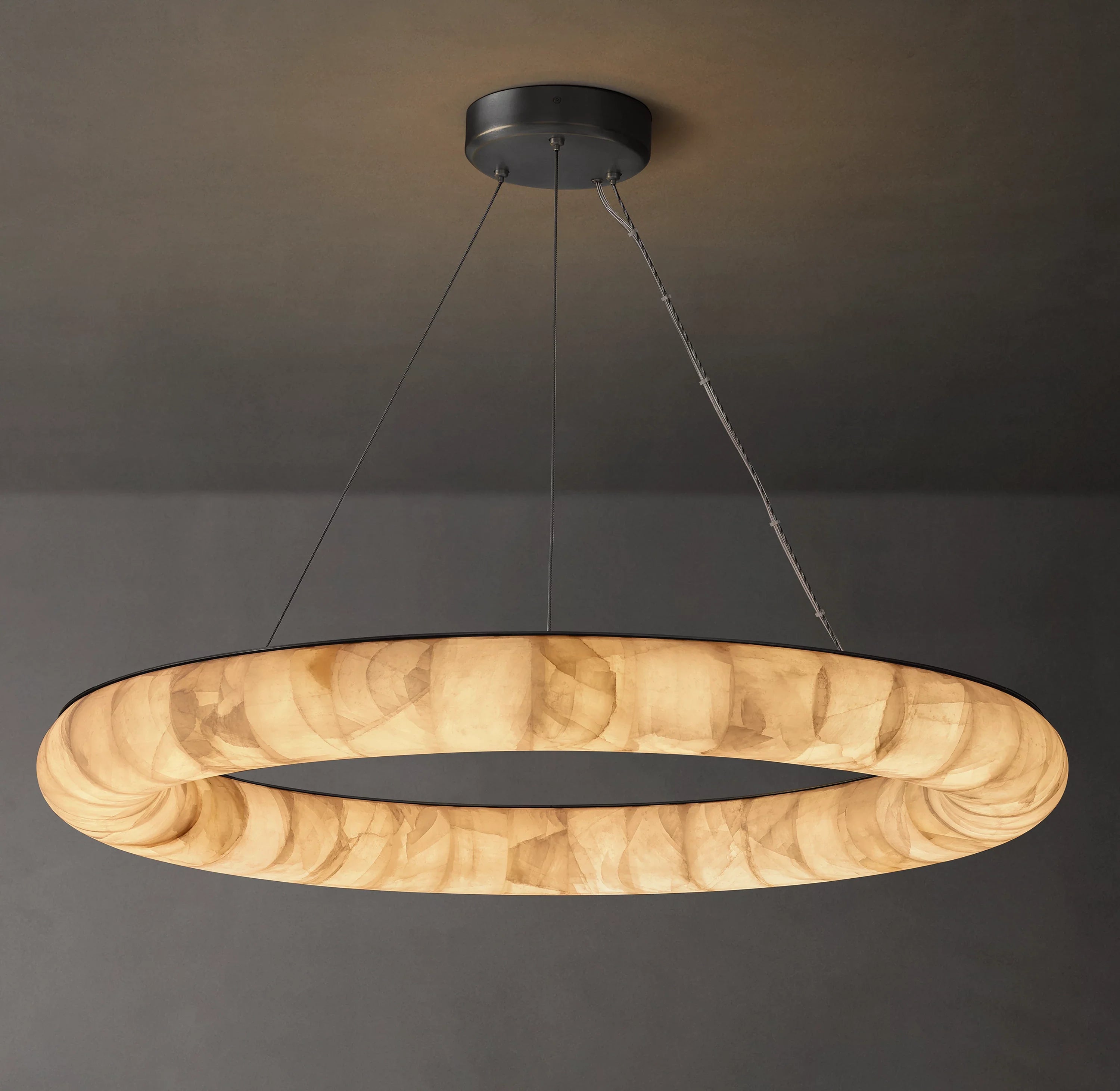 Lisse Ring Alabaster Chandelier - Rivage