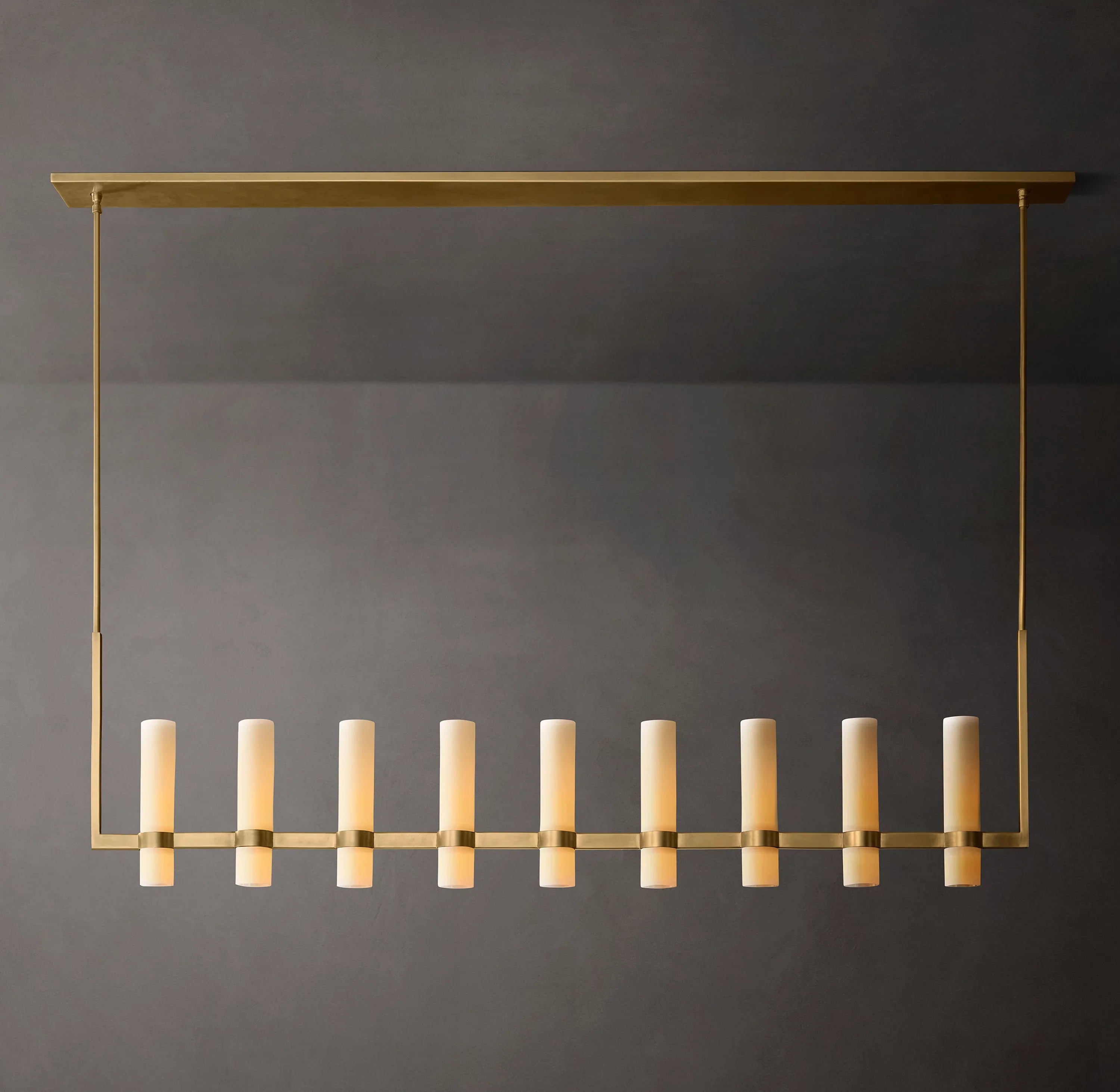 Cylindrical Milk Glass Linear Chandelier - Ravelle