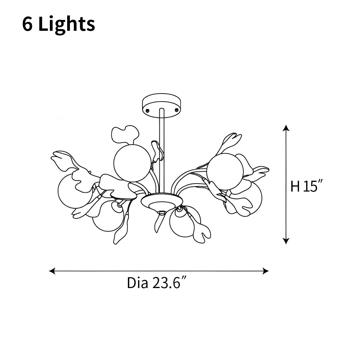 Antizer Thalassa Gingko Chandelier for Living Room