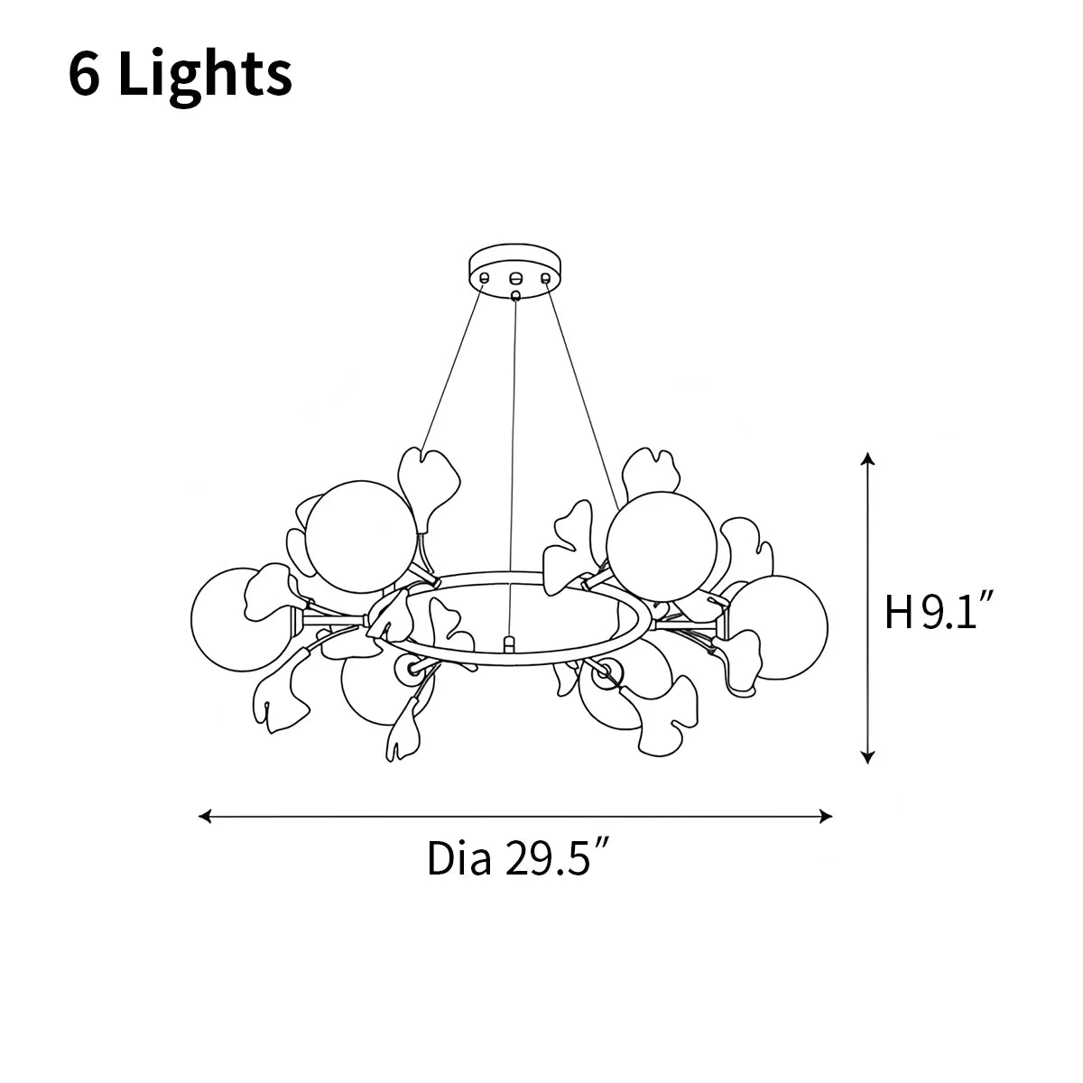 Antizer Evander Gingko Chandelier for Dining Area