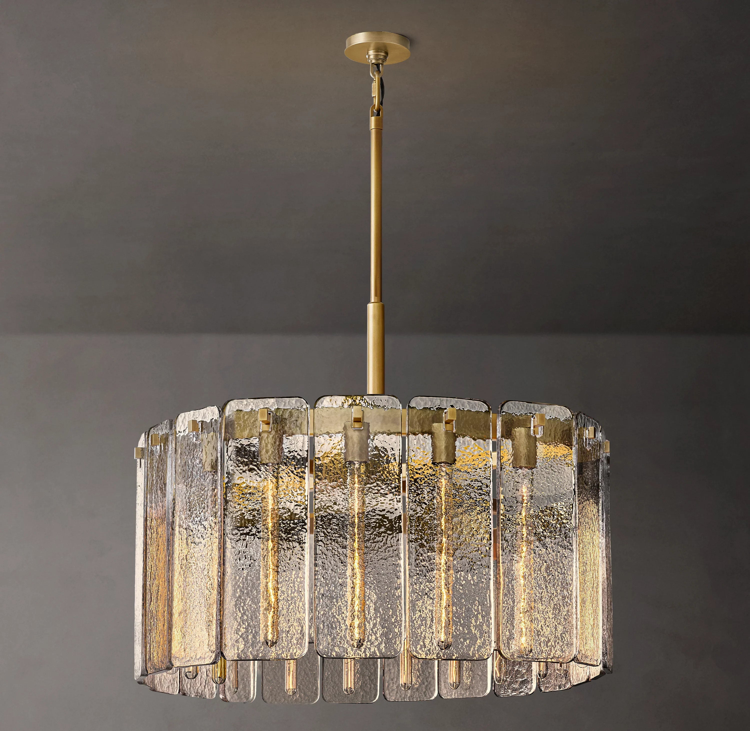 Textured Glass Round Chandelier - Calamette