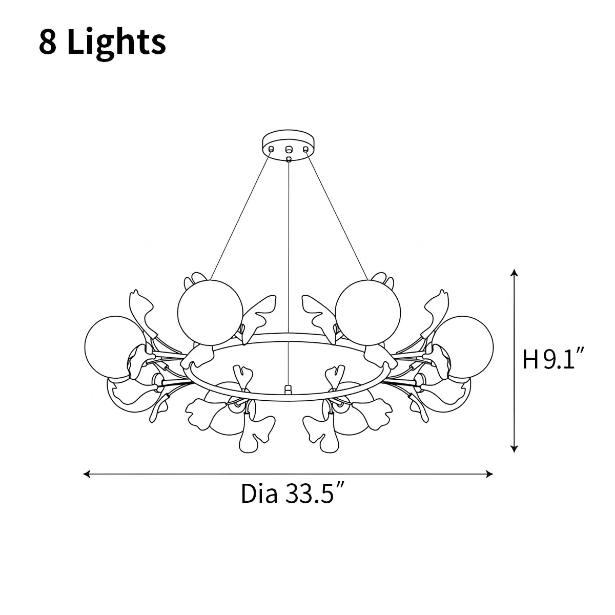 Antizer Evander Gingko Chandelier for Dining Area
